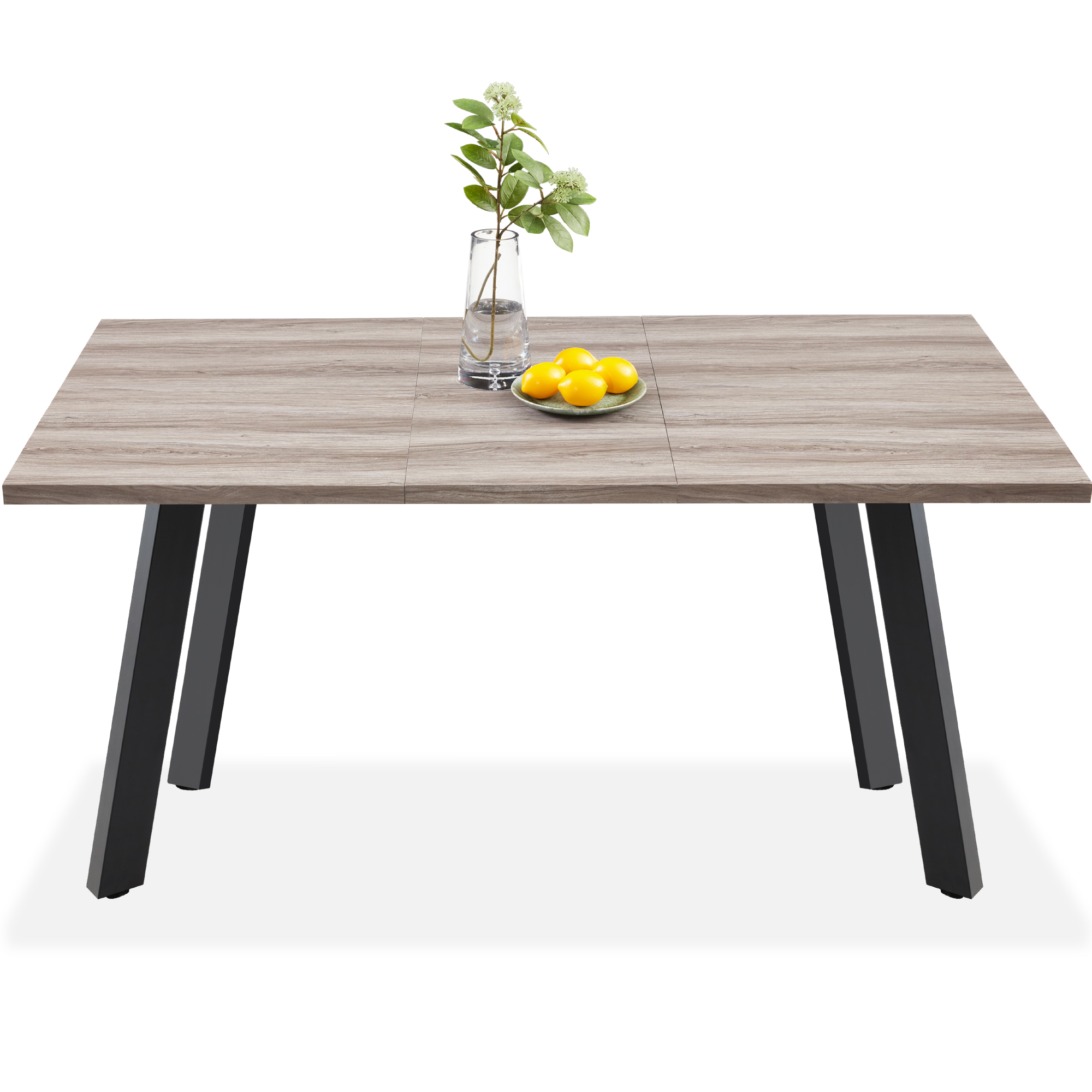 Modern Extendable Dining Table For 2-6 People, 47-63in, w/ Leaf Extension, 2 Locks - Gray - Best Choice Products Online