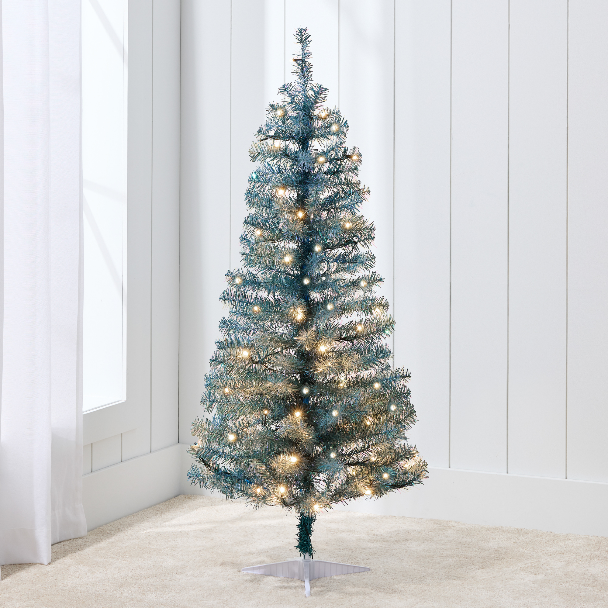4ft Pre-Lit Peacock Blue Christmas Tree, Artificial Tree Holiday Decor w/ LED Lights - Best Choice Products Online