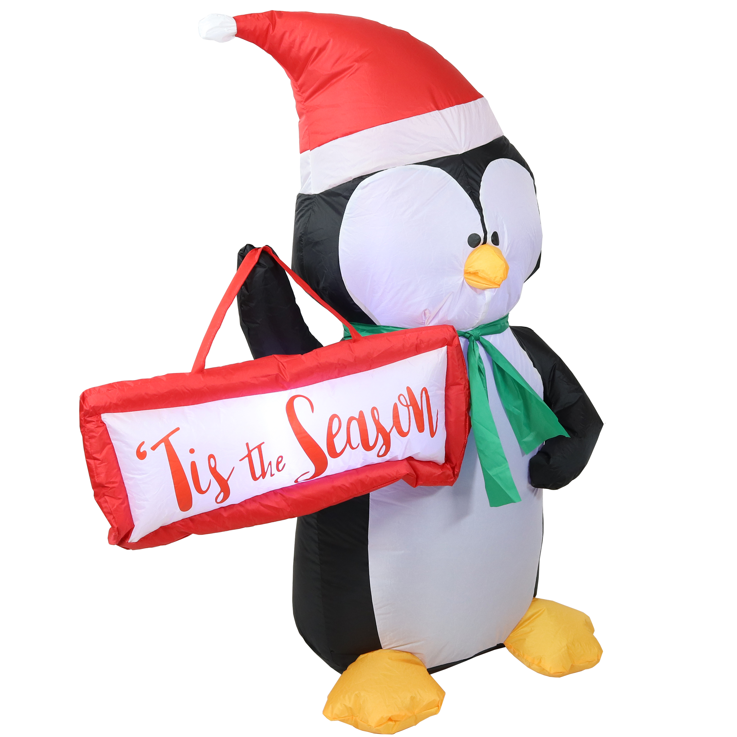 Sunnydaze Jolly Holiday Penguin Inflatable Christmas Decoration - 46.5-Inch