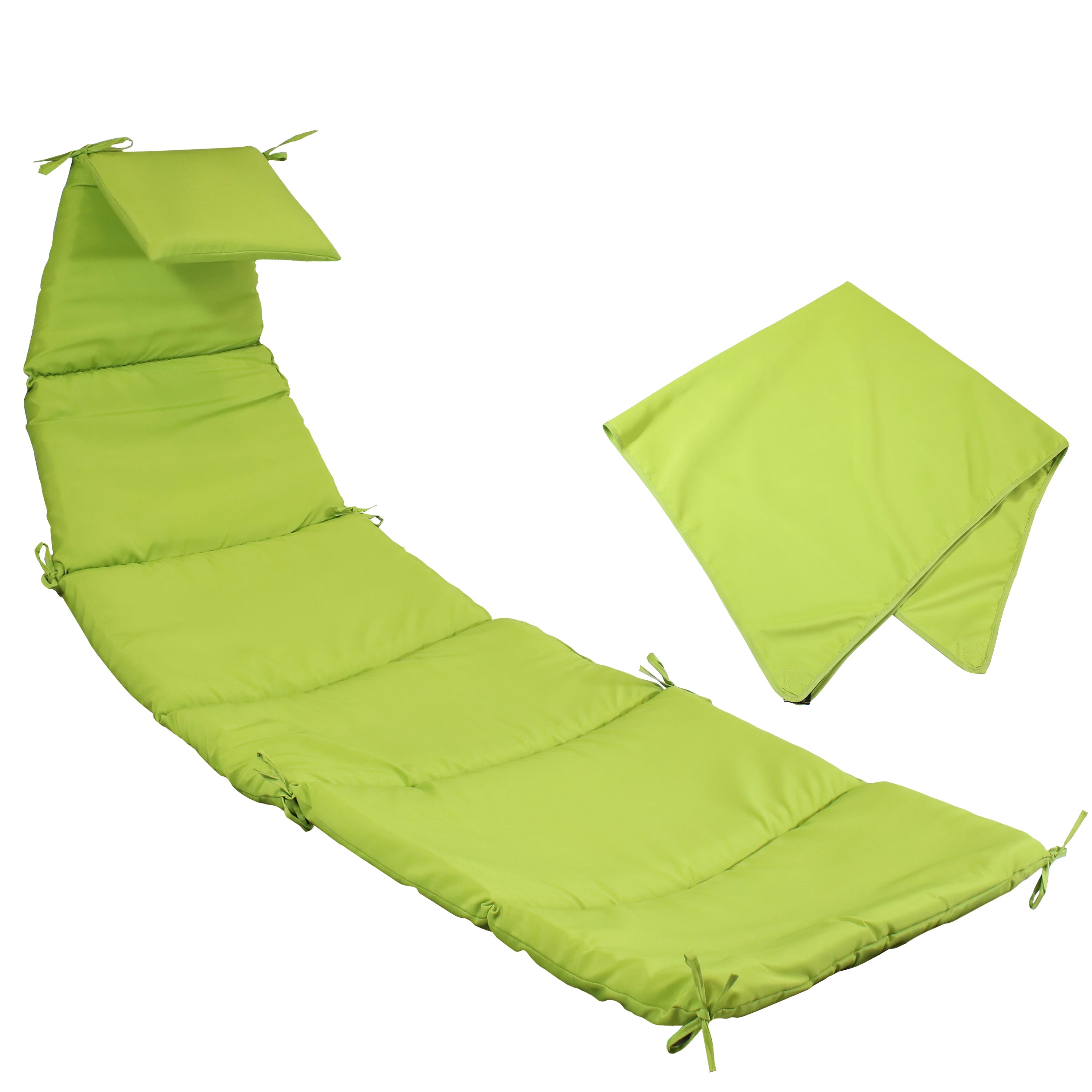 Sunnydaze Hanging Lounge Chair Replacement Cushion and Umbrella, Apple Green