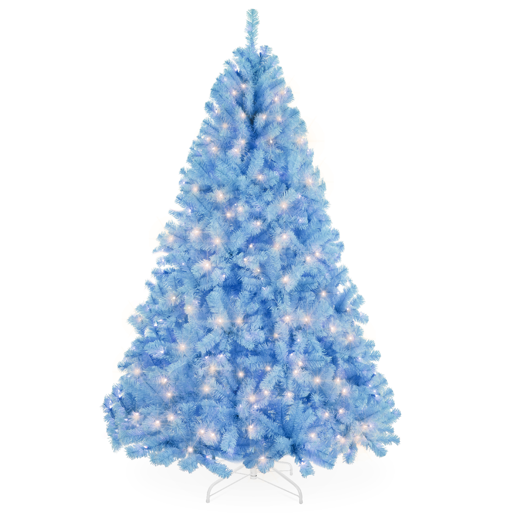 9ft Pre-Lit Baby Blue Christmas Tree, Artificial Holiday Decoration w/ 900 Lights - Best Choice Products Online