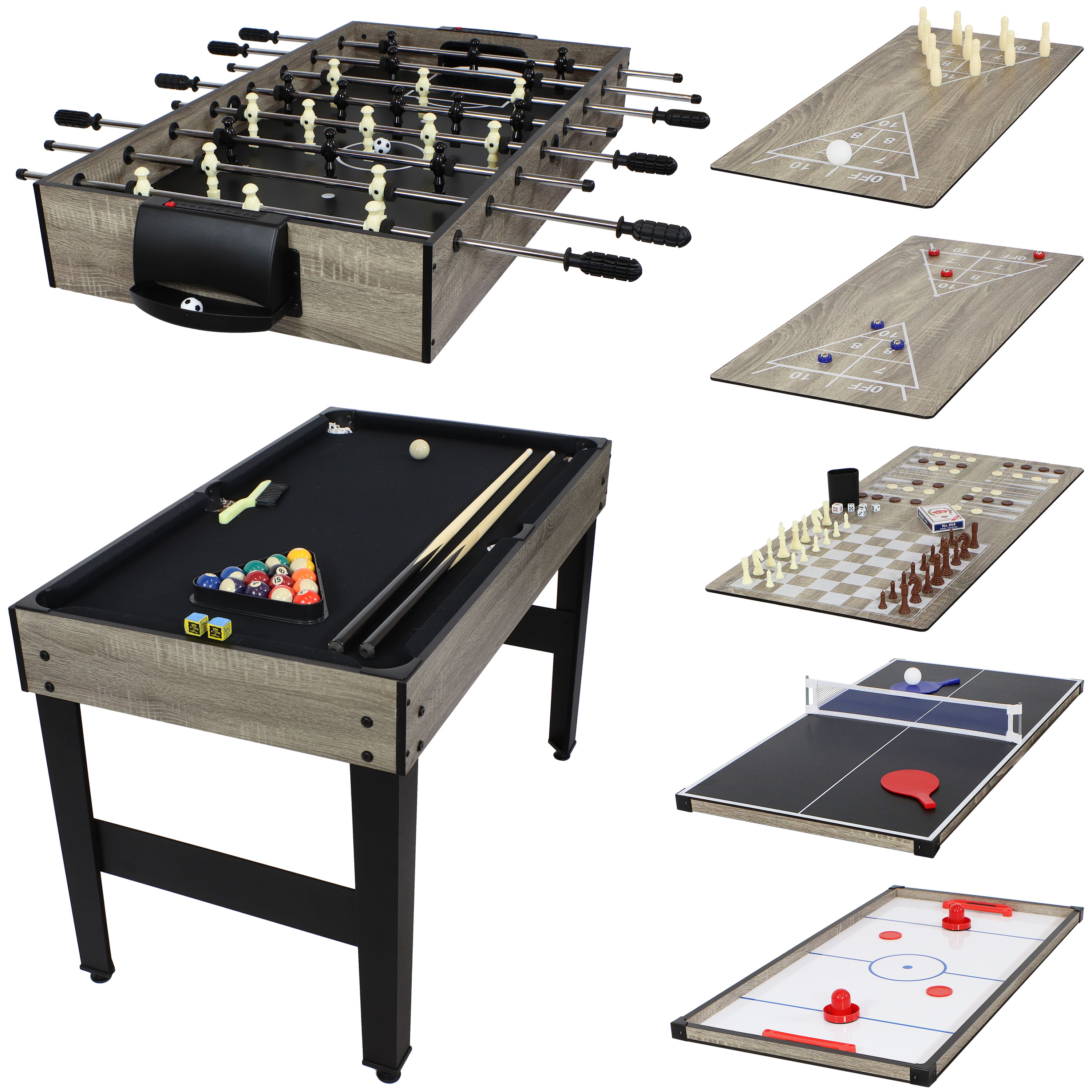 40-Inch 10-in-1 Multi Game Table - Wood Look Panel