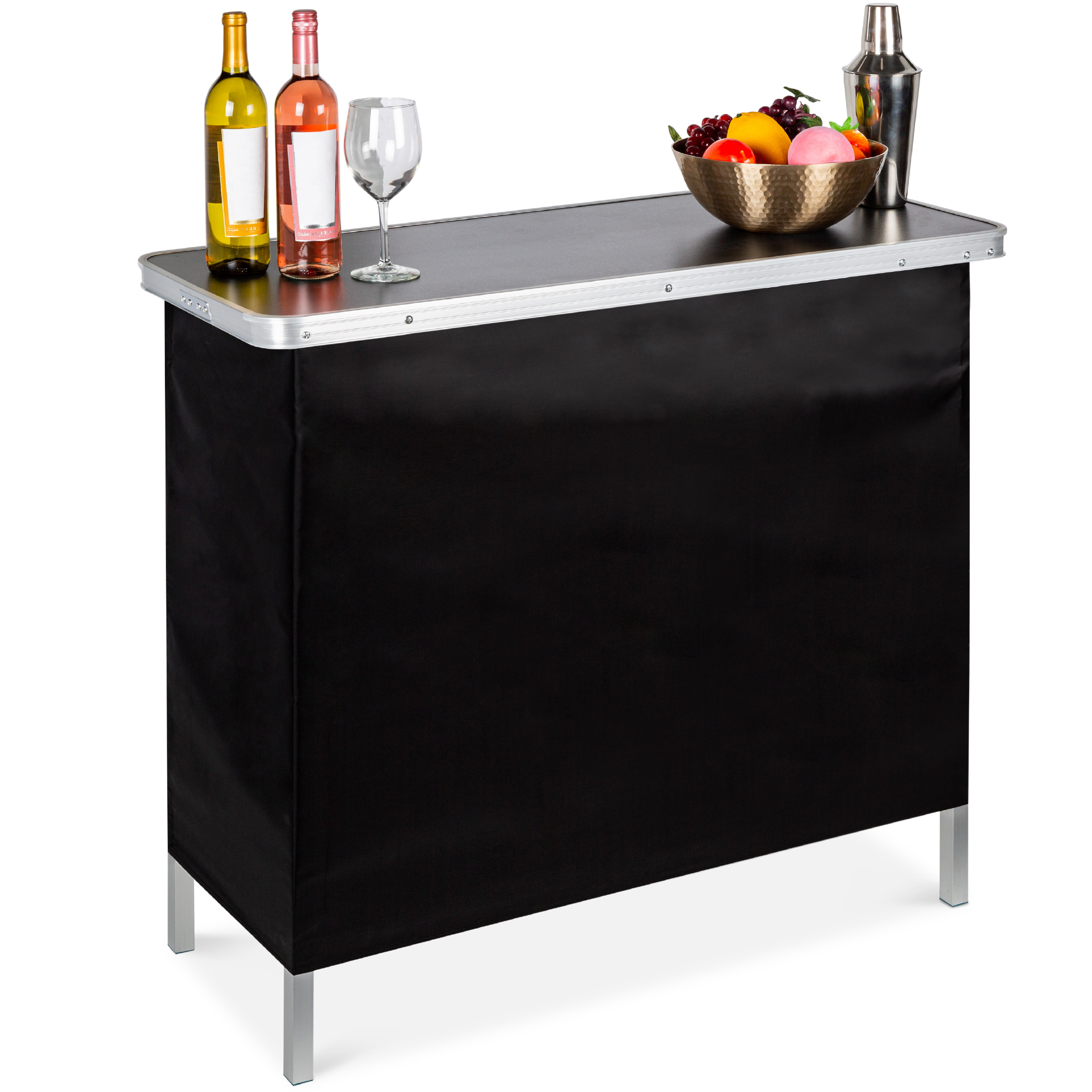 Best Portable Pop-Up Bar Table For Indoor/Outdoor, Party, Picnic w/ Carrying Case, Removable Skirt - Best Choice Products Online