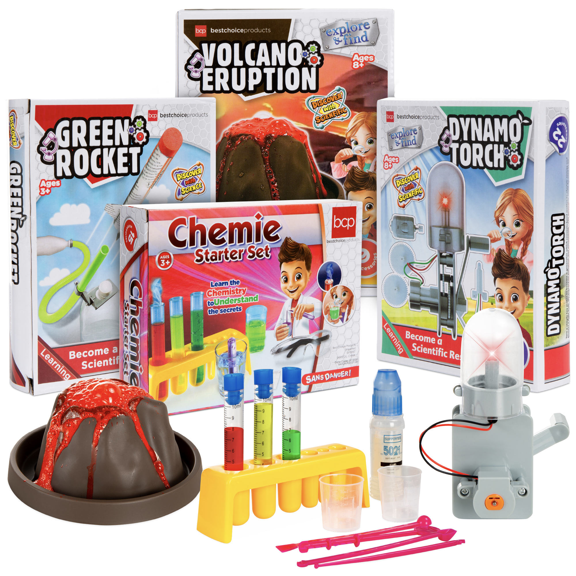 STEM & STEAM DIY Lab Experiments For Kids, 4-In-1 Science Project Kit | Best Choice Products Online