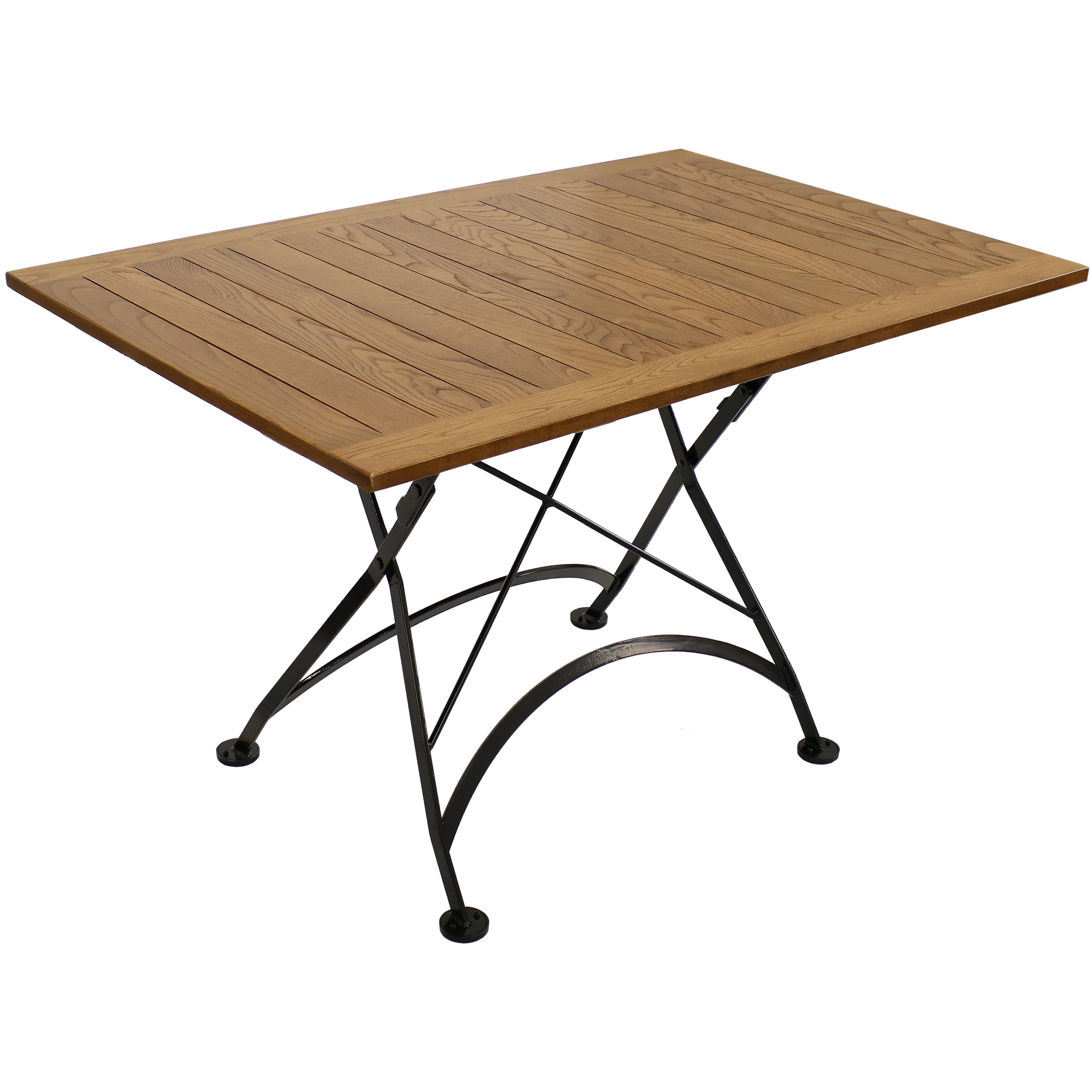 Sunnydaze European Chestnut Wood Folding Dining Table