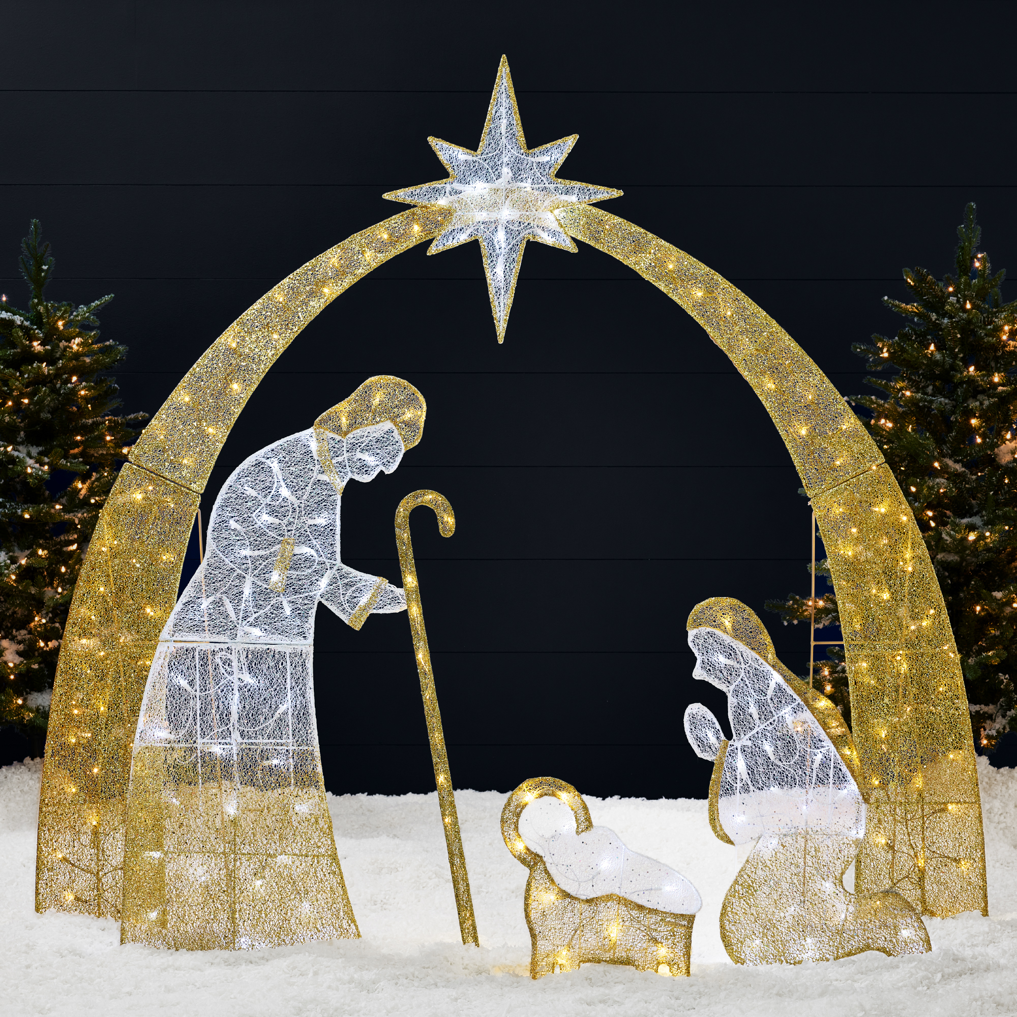 4.5ft Lighted 2D Christmas Nativity Scene Outdoor Yard Decor w/ 115 Twinkling LED Lights - Best Choice Products Online