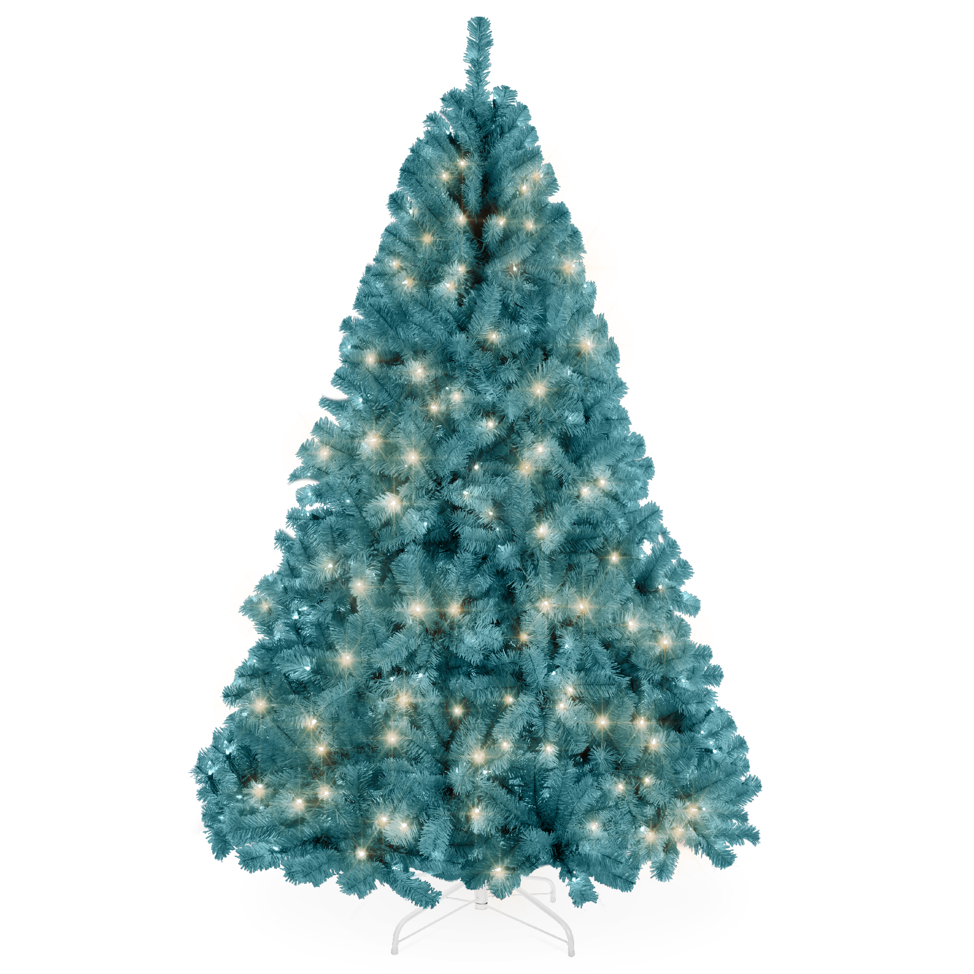 6ft Pre-Lit Peacock Blue Christmas Tree, Artificial Holiday Decoration w/ 250 Lights - Best Choice Products Online