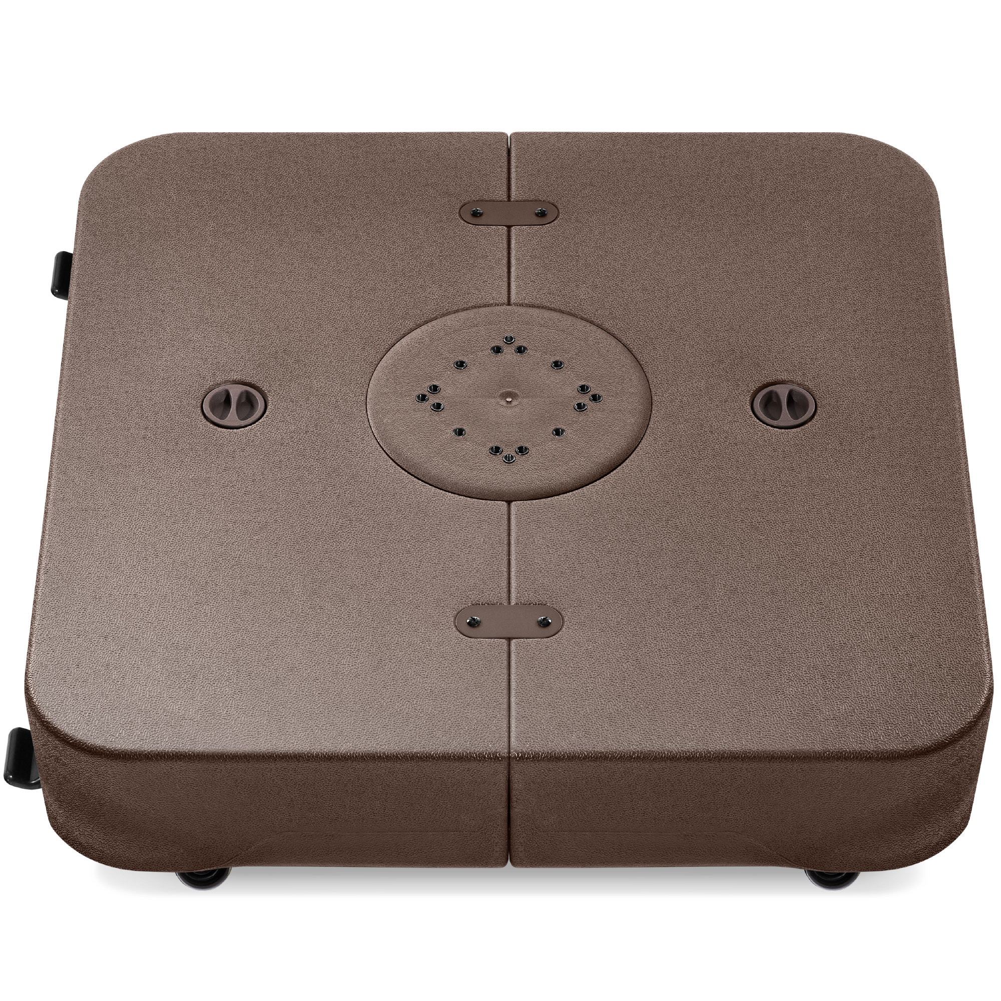 Heavy-Duty Outdoor Universal Cantilever Base Stand w/ Wheels, Locks, Fillable 330lb Capacity - Brown - Best Choice Products Online