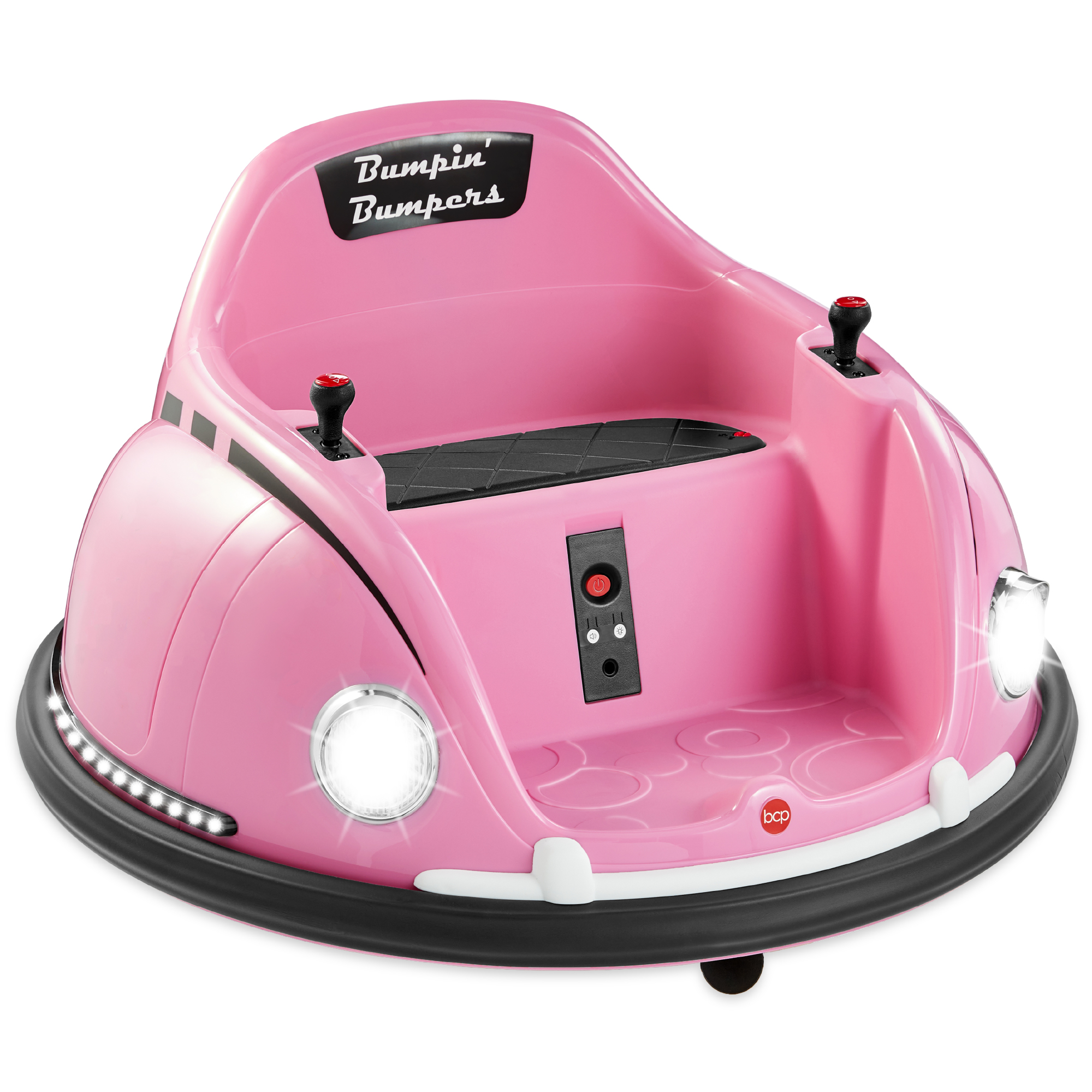 Kids 6V Bumper Car Ride On Toy w/ Remote Control, Harness, Lights, 360° Spin - Pink - Best Choice Products Online