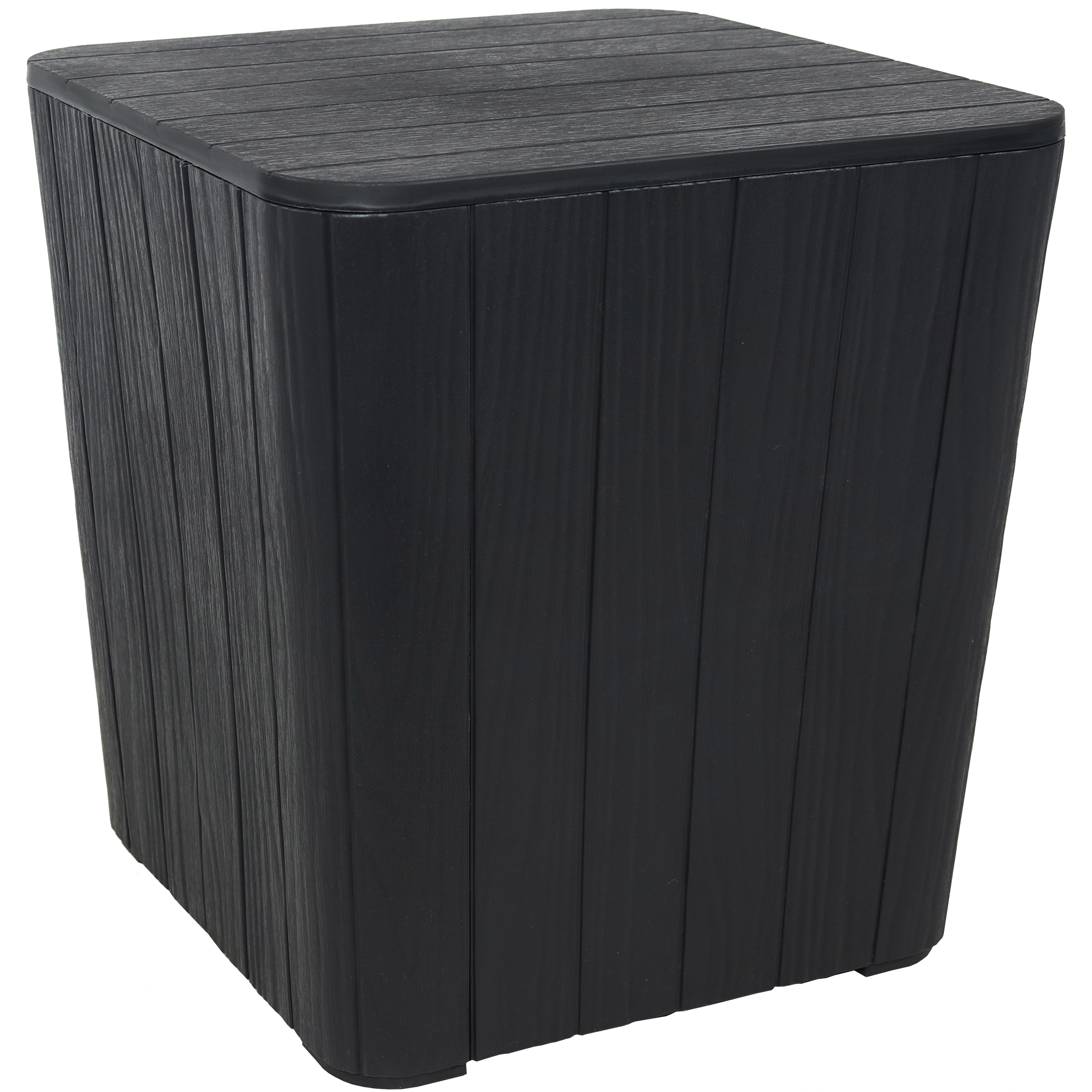 Faux Wood Design Outdoor Storage Box with Tabletop - Phantom Gray