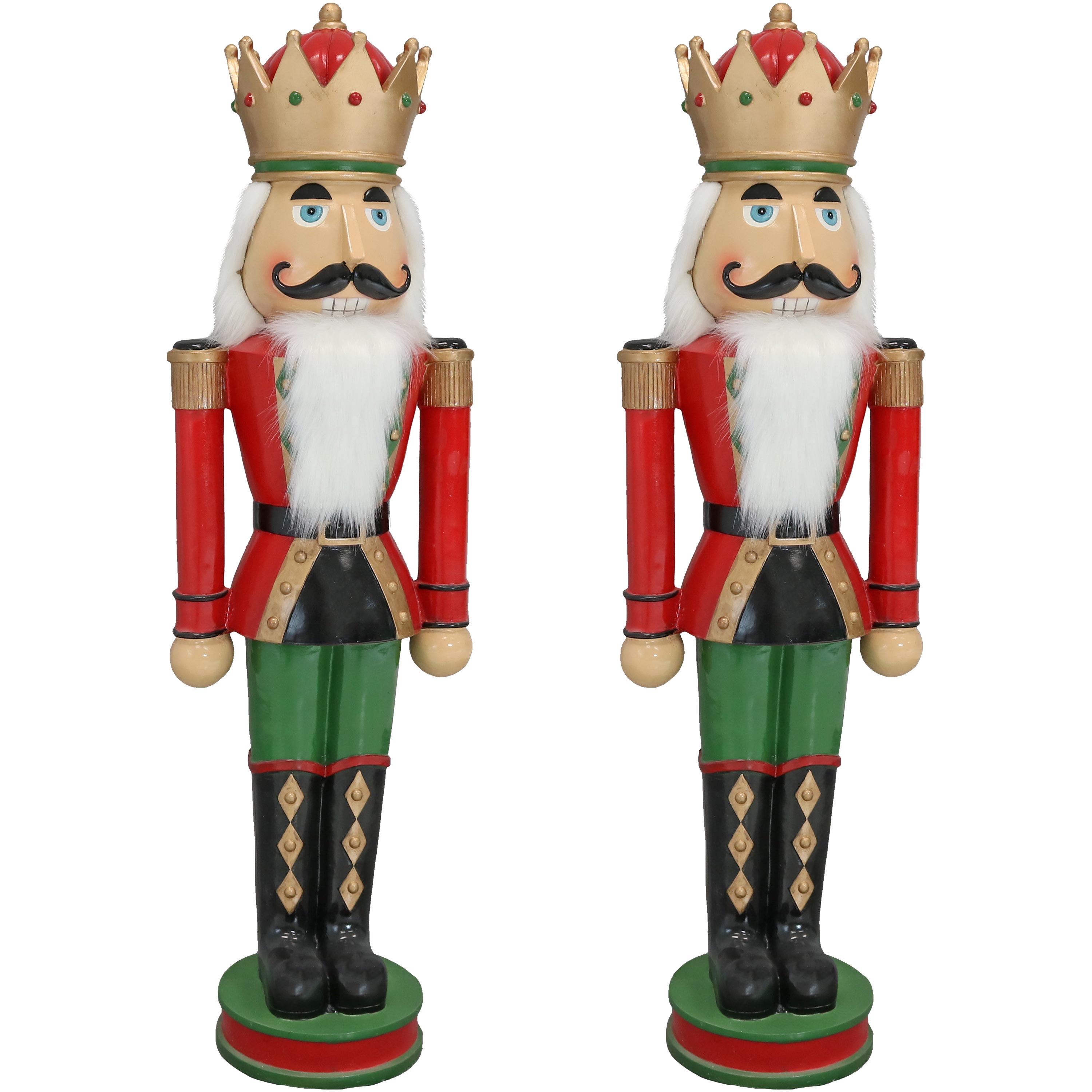 Sunnydaze Matthias the Nutcracker Prince Indoor/Outdoor Christmas Decor, Polyresin, 37-Inch, 2 Statues