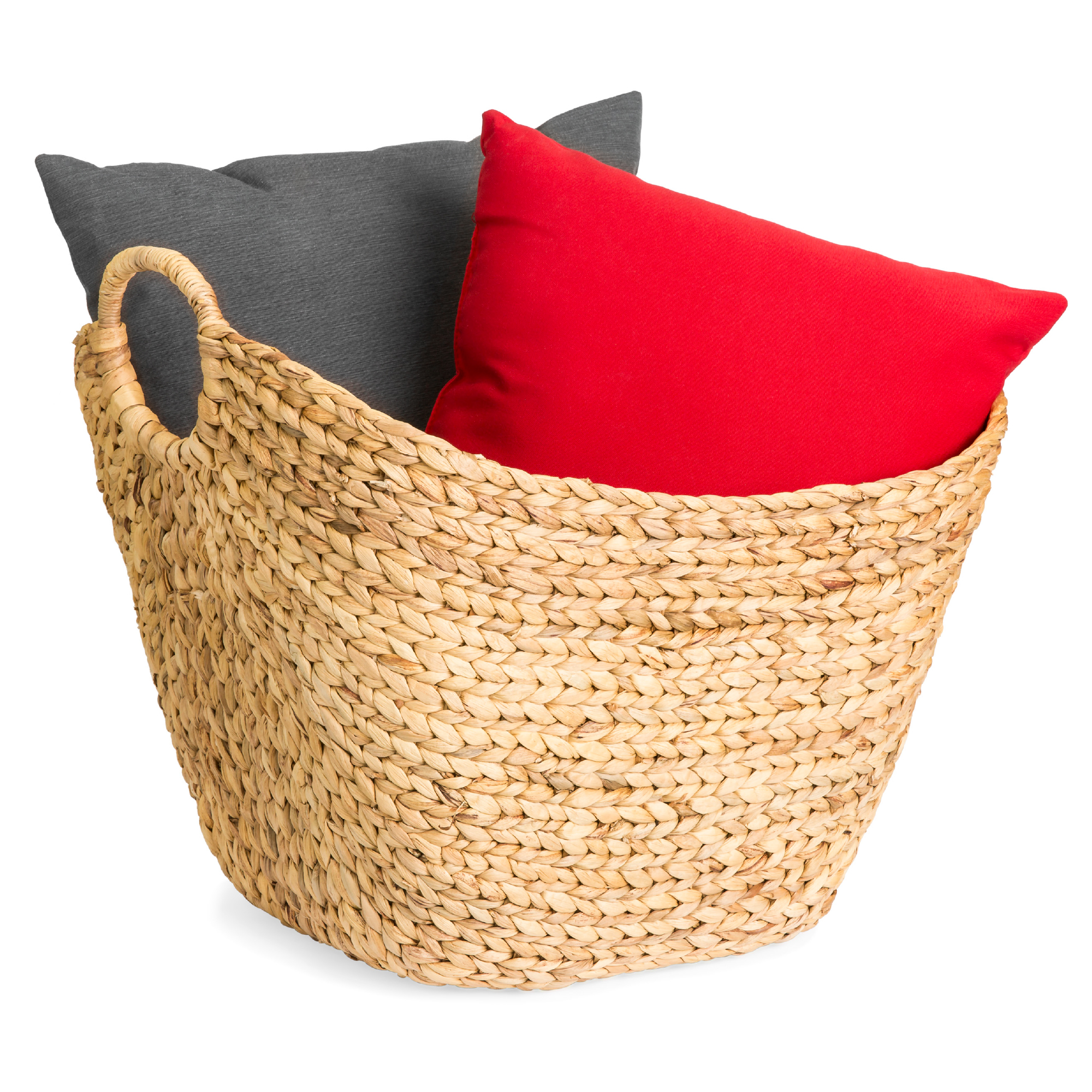Portable Large Hand Woven Wicker Braided Storage Laundry Basket Organizer w/ Handles - Natural - Best Choice Products Online