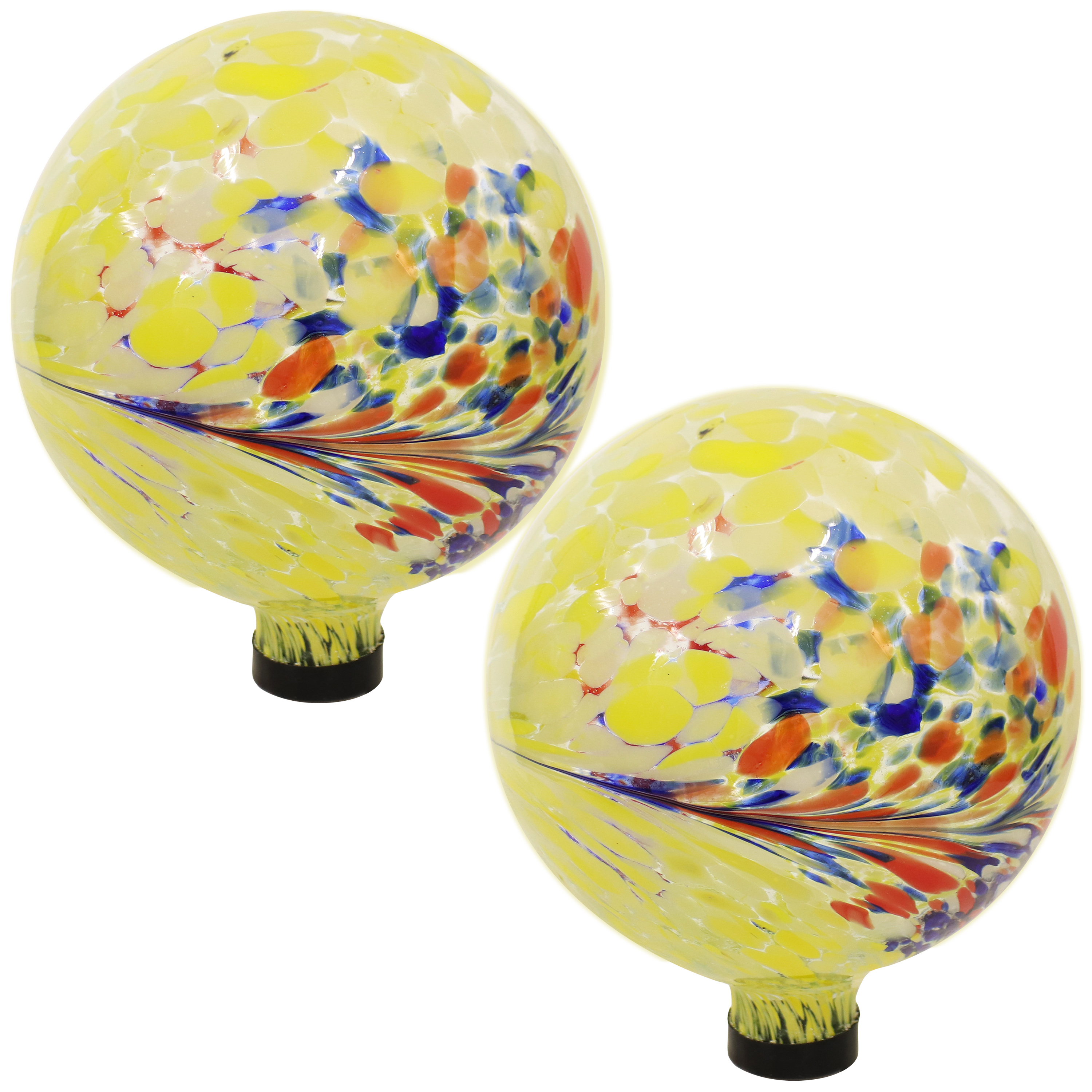 Bright Summer Burst Glass Gazing Globe - 2-Pack