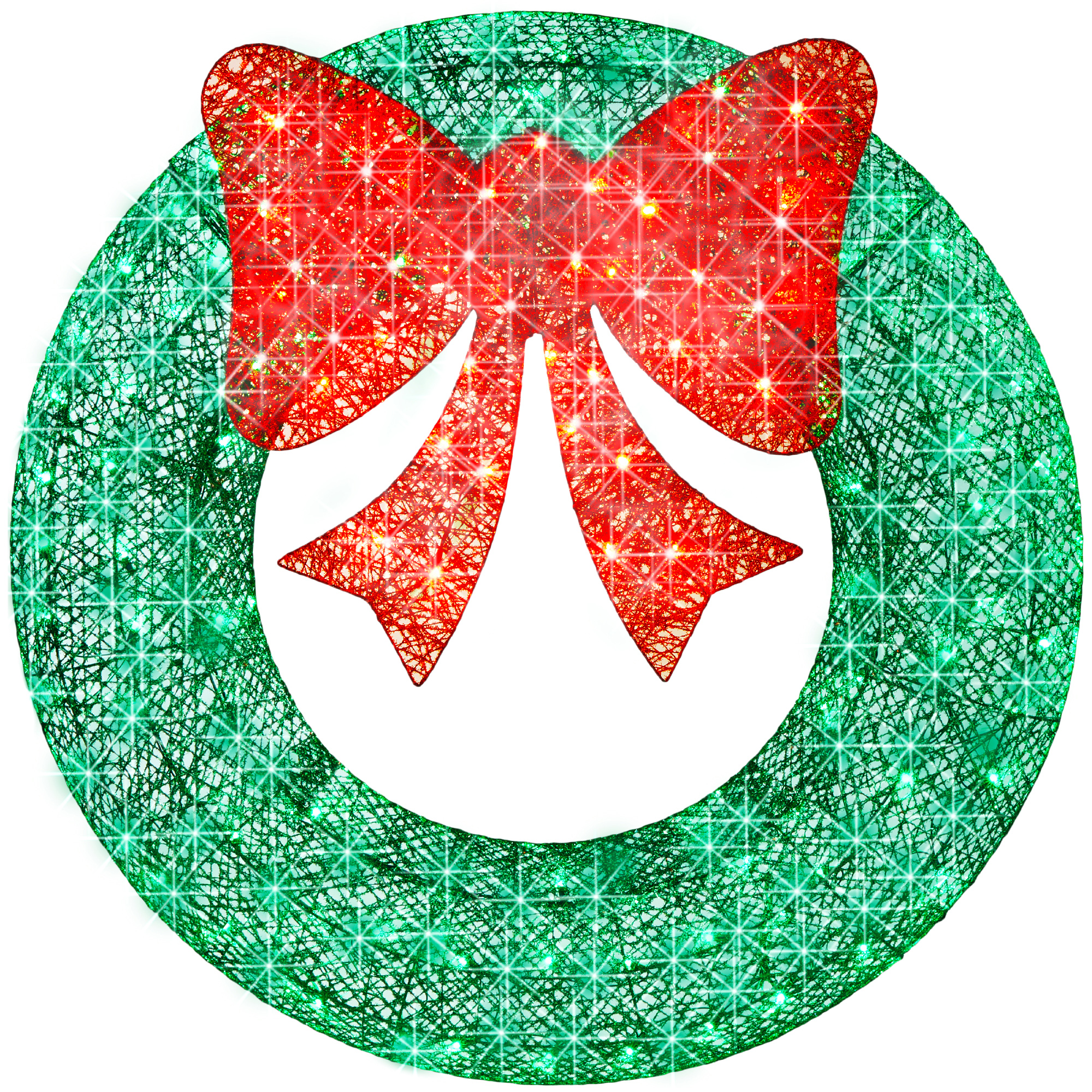 30in Pre-Lit Outdoor Christmas Wreath, LED Metal Holiday Décor w/ 100 Lights, Bow - Green/Red - Best Choice Products Online