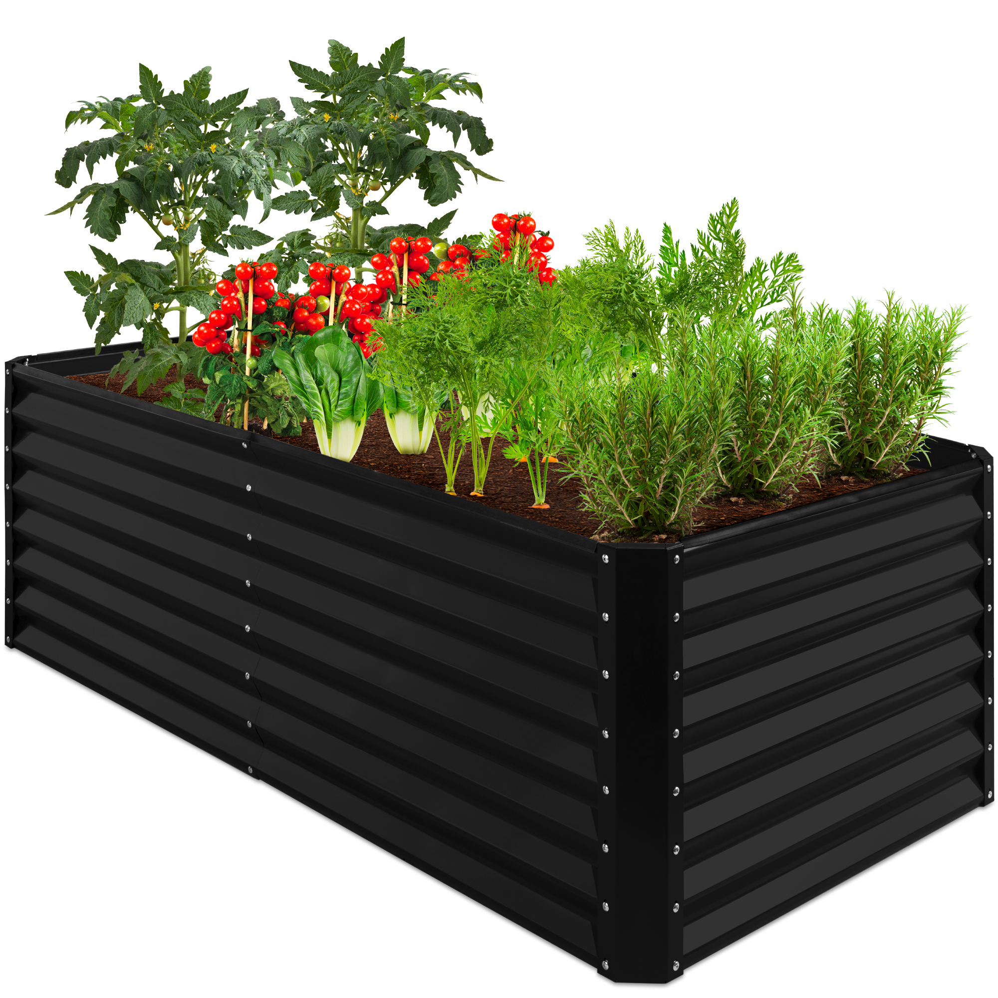 Raised Garden Bed 6x3x2ft, Outdoor Metal Planter Box For Vegetables, Flowers, Herbs, Succulents - Black - Best Choice Products Online