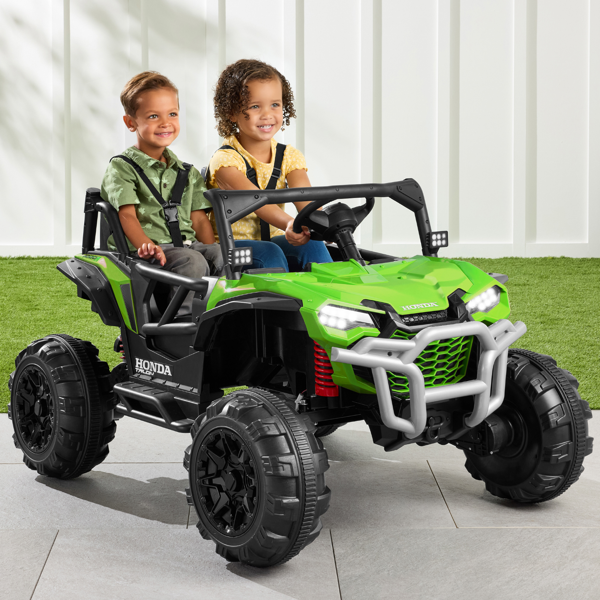 Kids 24V Electric Ride-On UTV, Officially Licensed Honda Talon w/ Remote, LED Lights - Lime Green - Best Choice Products Online