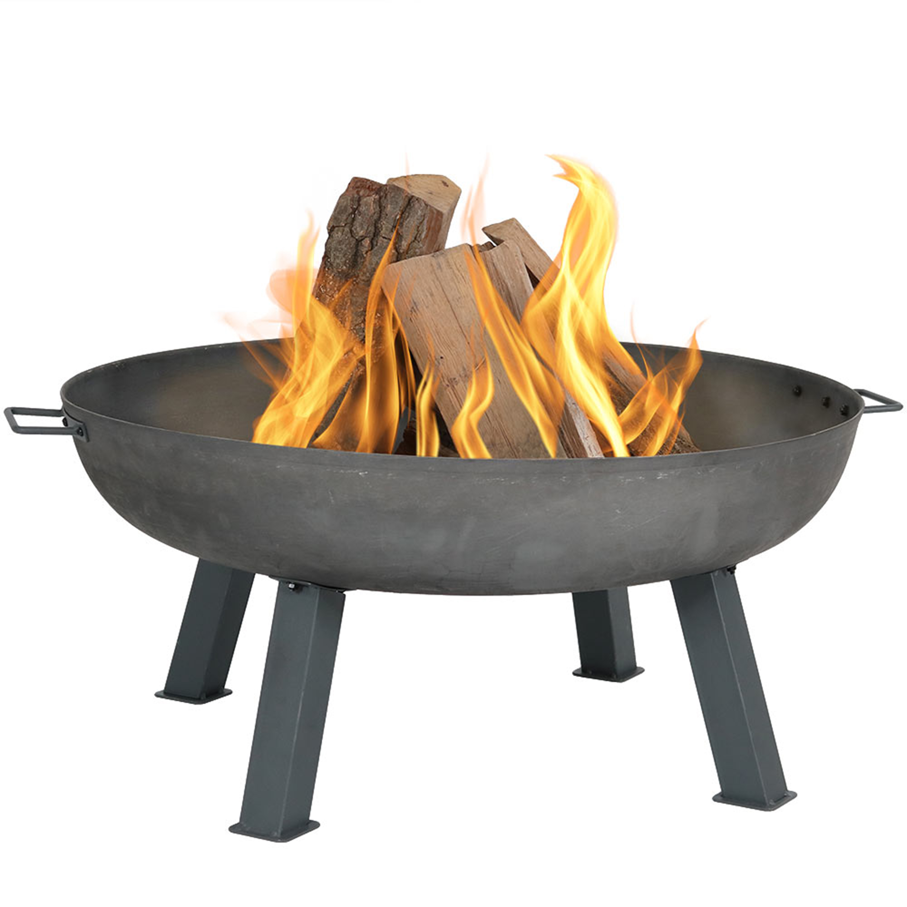 Sunnydaze Rustic Cast Iron Fire Pit Bowl, Steel, 34-Inch