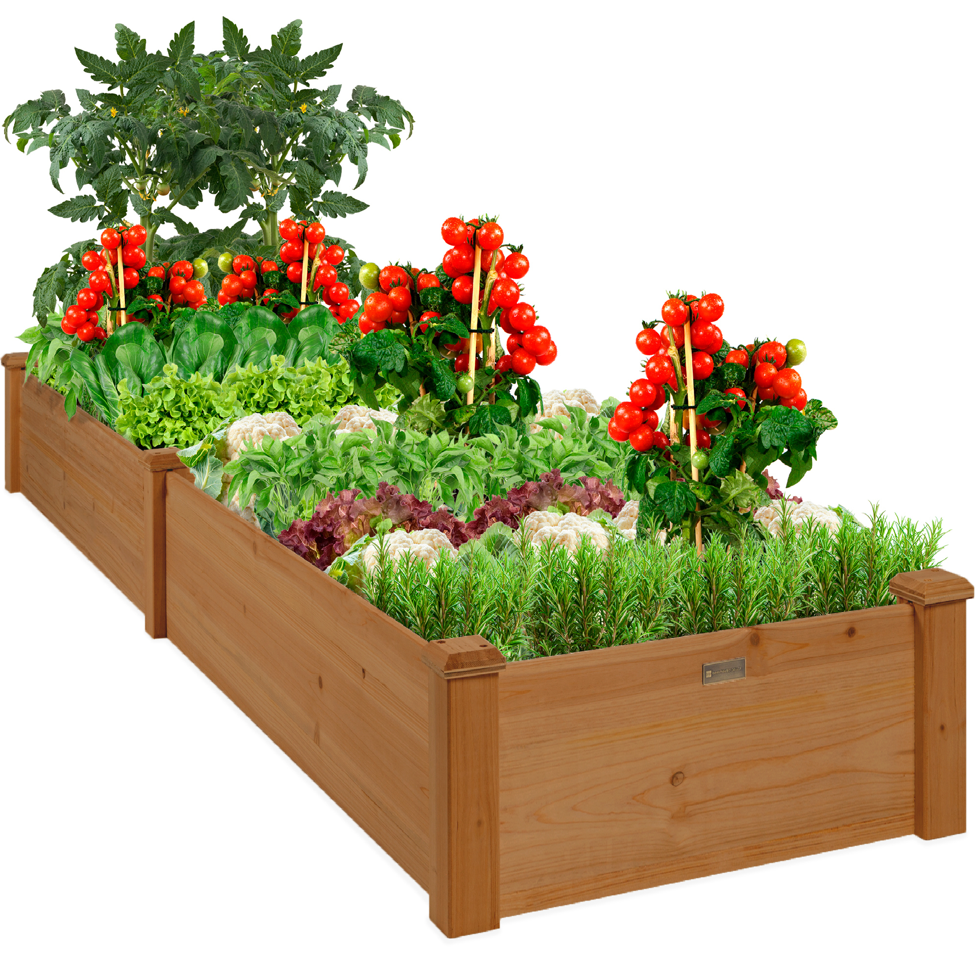Raised Garden Bed 8ftx2ft, Wood Planter Box For Plants, Vegetables, Outdoor Gardening - Acorn Brown | Best Choice Products Online