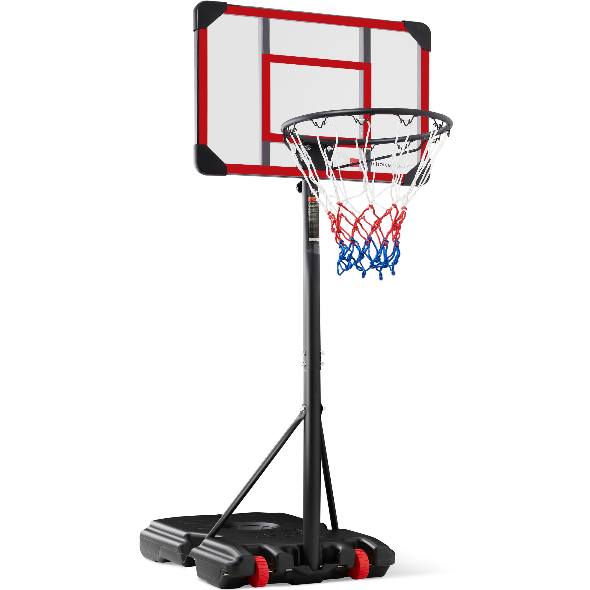 Height-Adjustable Basketball Hoop For Kids, Portable Backboard System Stand w/ Wheels - Clear - Best Choice Products Online
