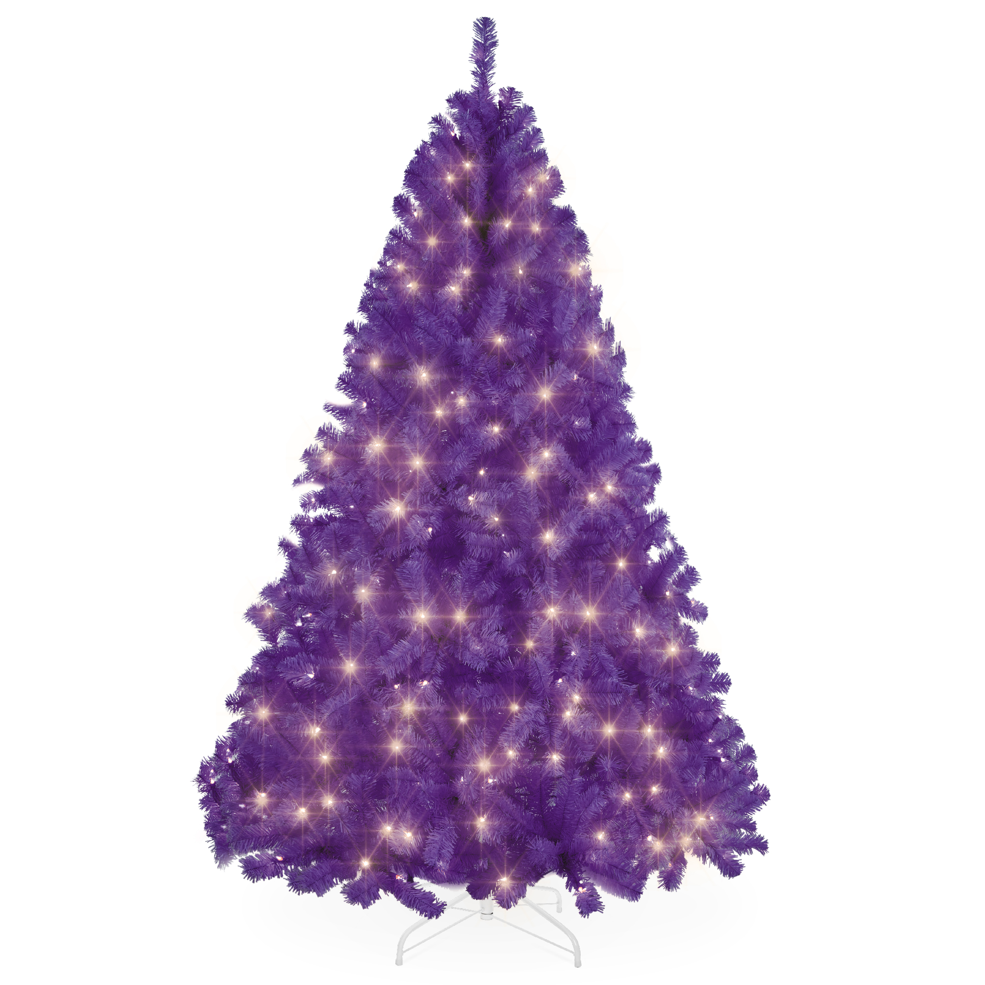 7.5ft Pre-Lit Purple Christmas Tree, Artificial Holiday Decoration w/ 550 Lights - Best Choice Products Online