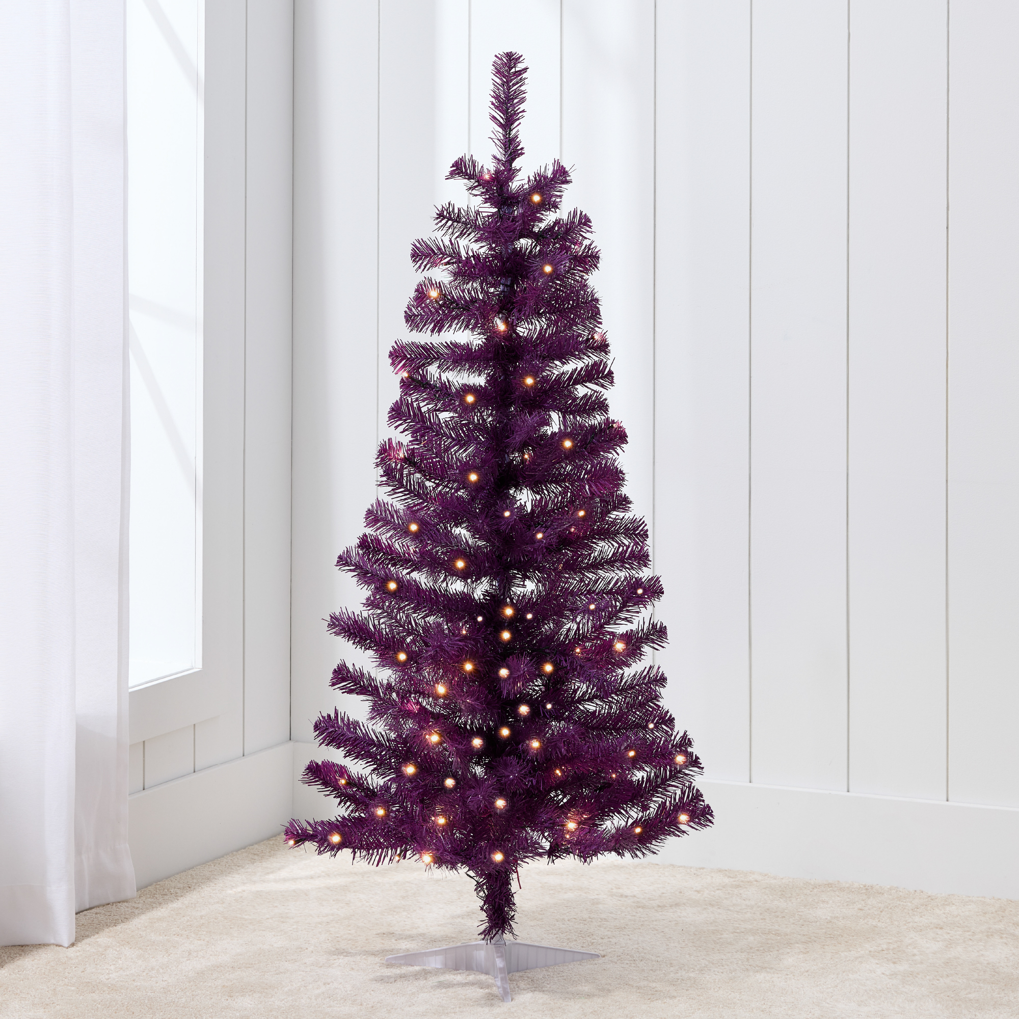 4ft Pre-Lit Purple Christmas Tree, Artificial Tree Holiday Decor w/ LED Lights - Best Choice Products Online