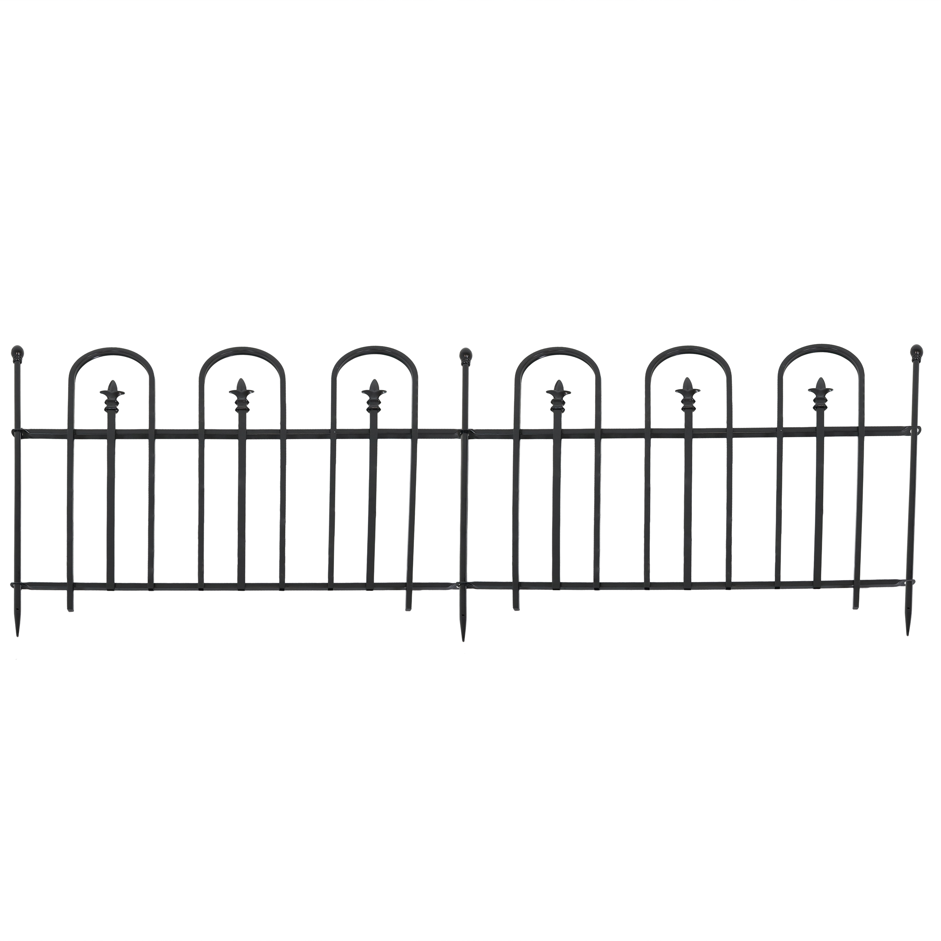 Sunnydaze Set of 2 Strasbourg Steel Decorative Border Fence with Posts - 37-Inch