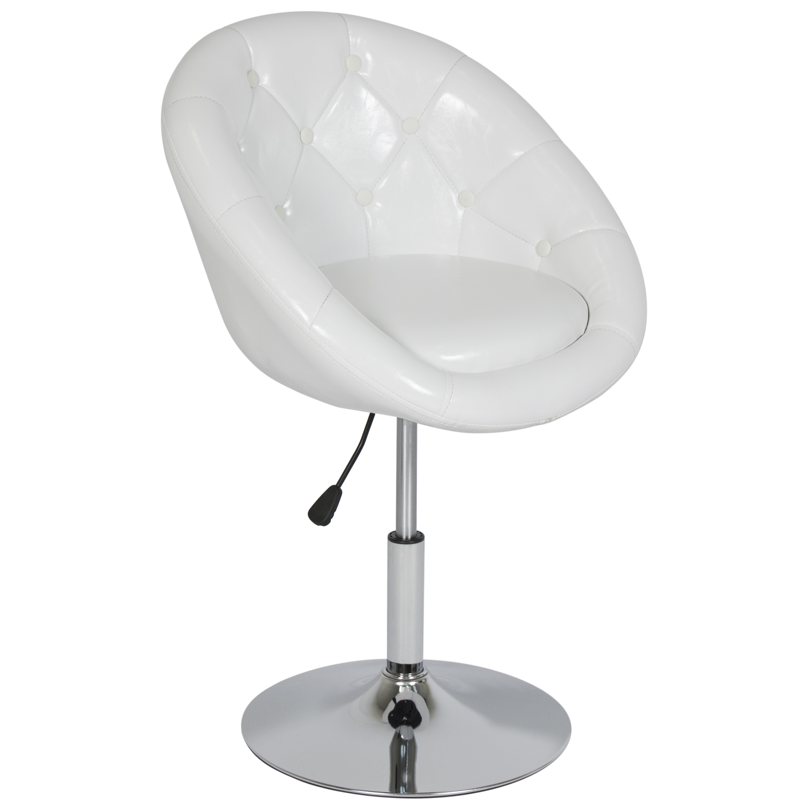 Best Choice Products Adjustable Tufted Round Swivel Accent Chair - White