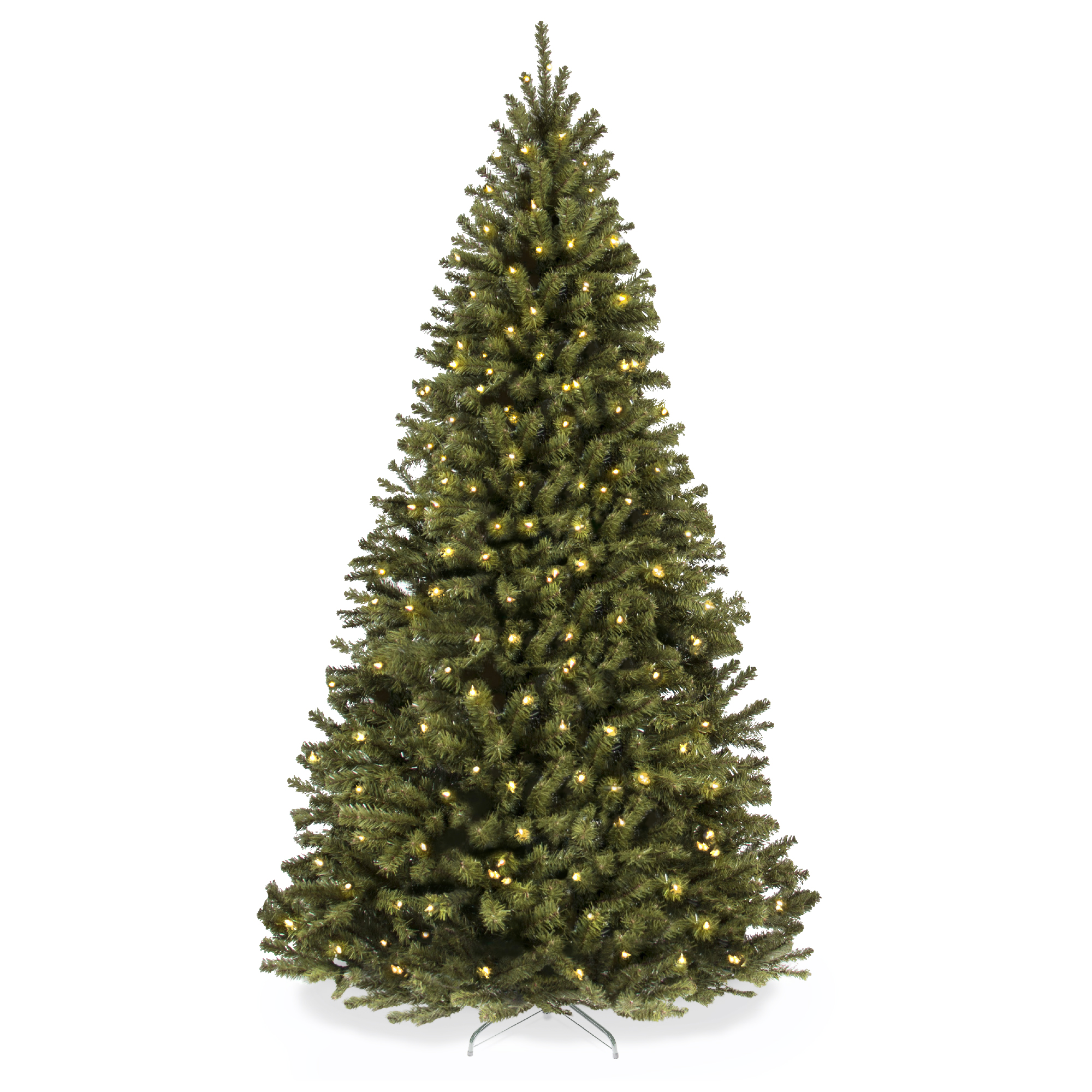 4.5ft Pre-Lit Green Spruce Hinged Artificial Christmas Tree w/ 200 Incandescent Lights, Foldable Stand - Best Choice Products Online