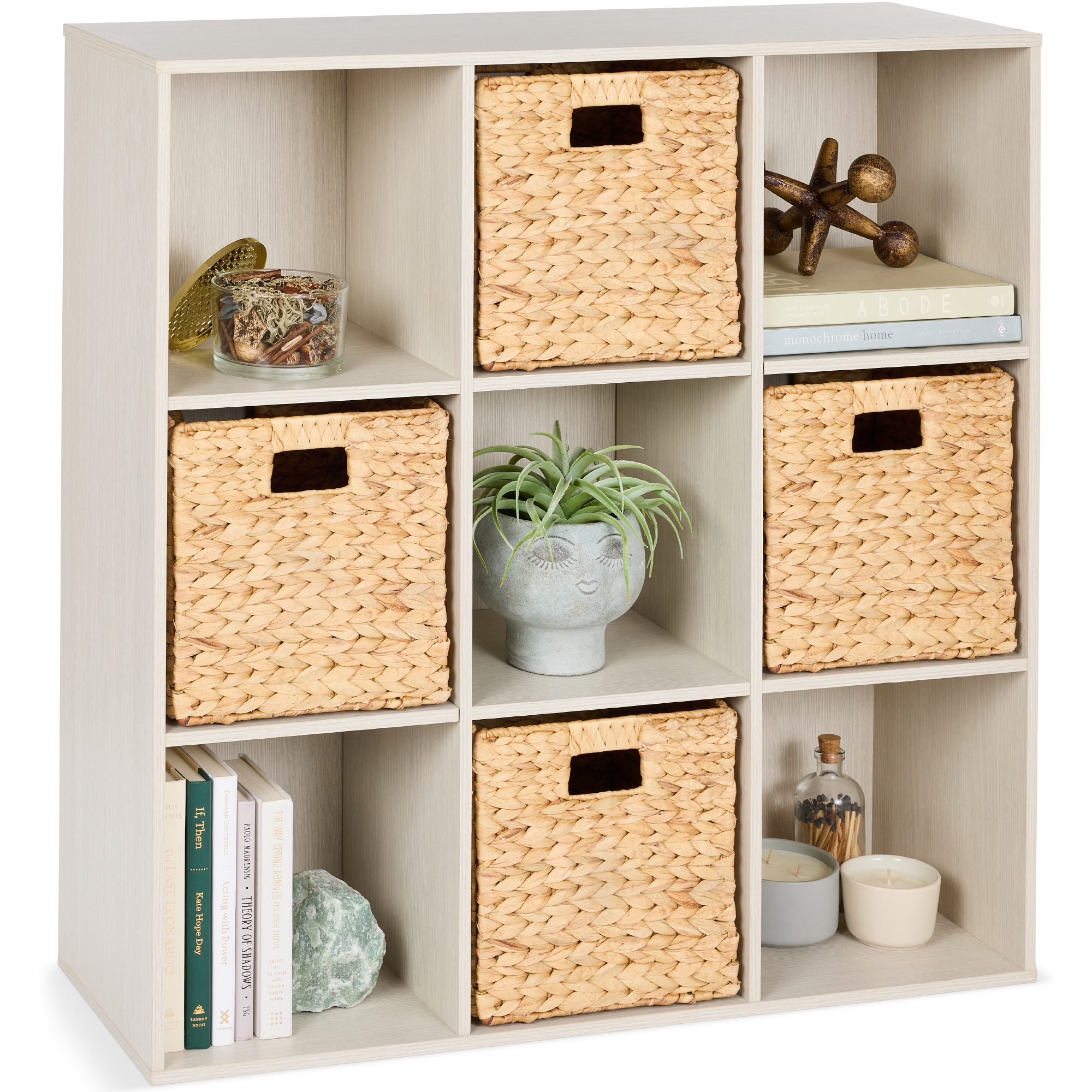 9-Cube Bookshelf, Display Storage System, Organizer w/ Removable Back Panels - Whitewash - Best Choice Products Online