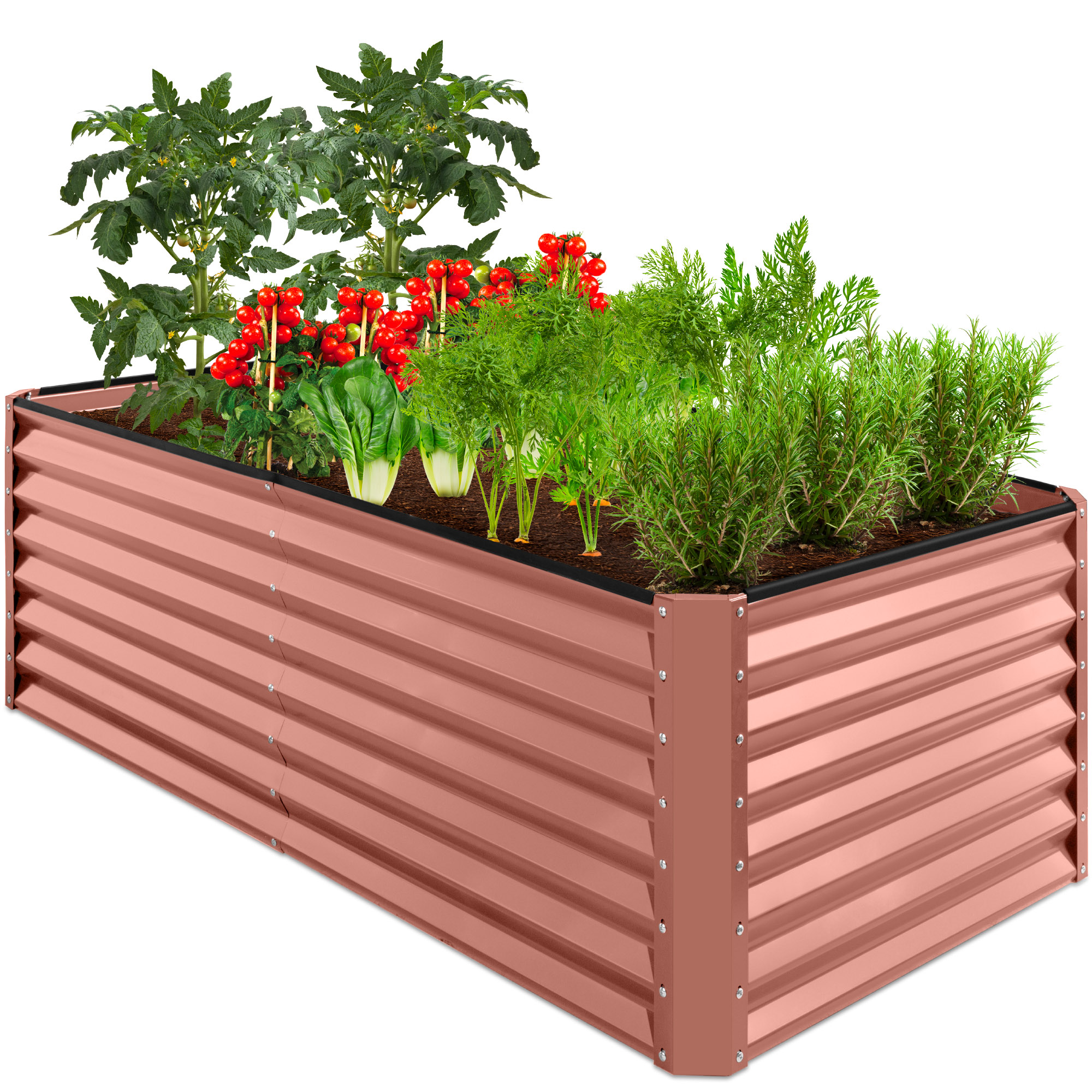 Raised Garden Bed 6x3x2ft, Outdoor Metal Planter Box For Vegetables, Flowers, Herbs, Succulents - Terracotta - Best Choice Products Online