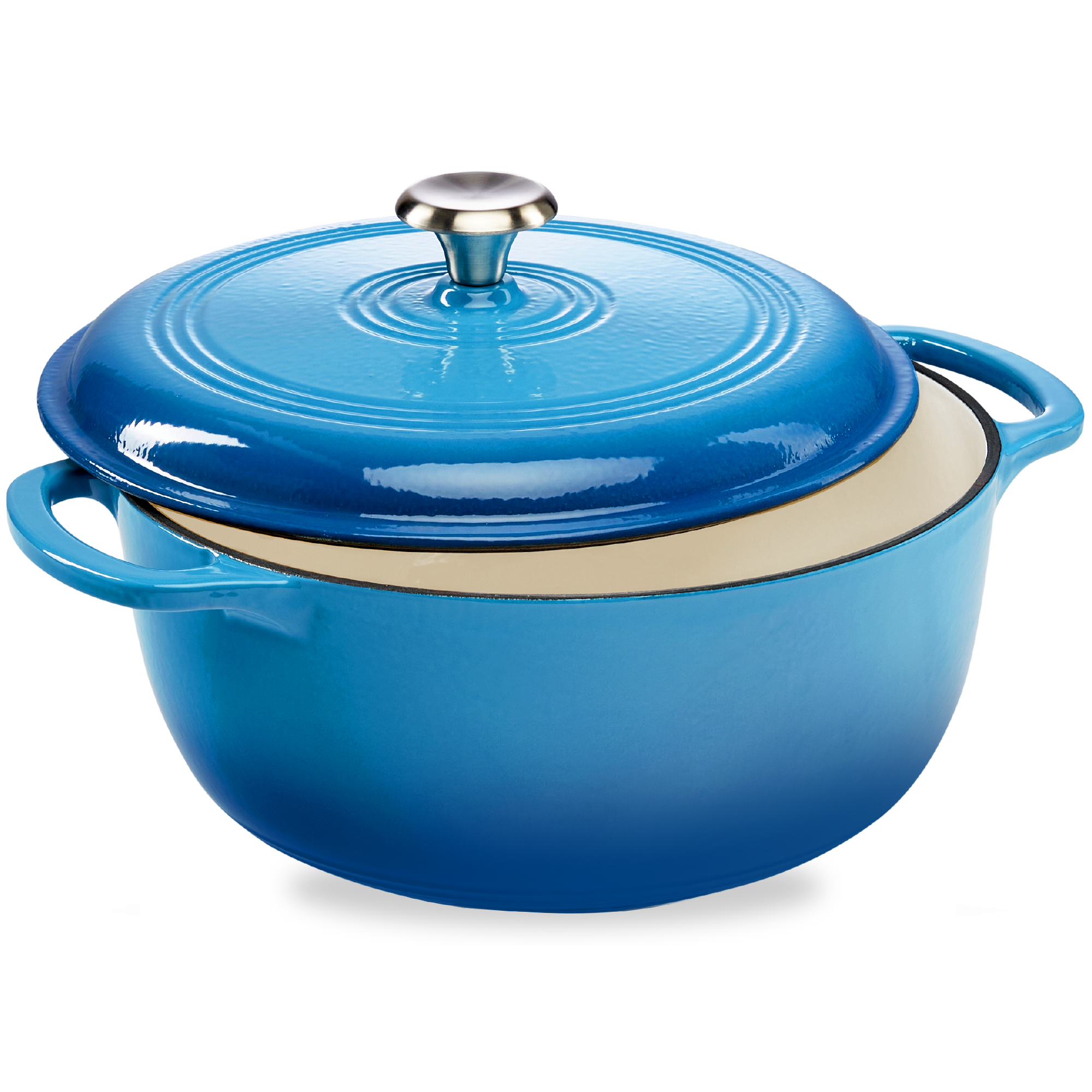 7.5qt Enamel Cast-Iron Dutch Oven, Heavy-Duty Cookware w/ Dual Handles - Blue - Best Choice Products Online