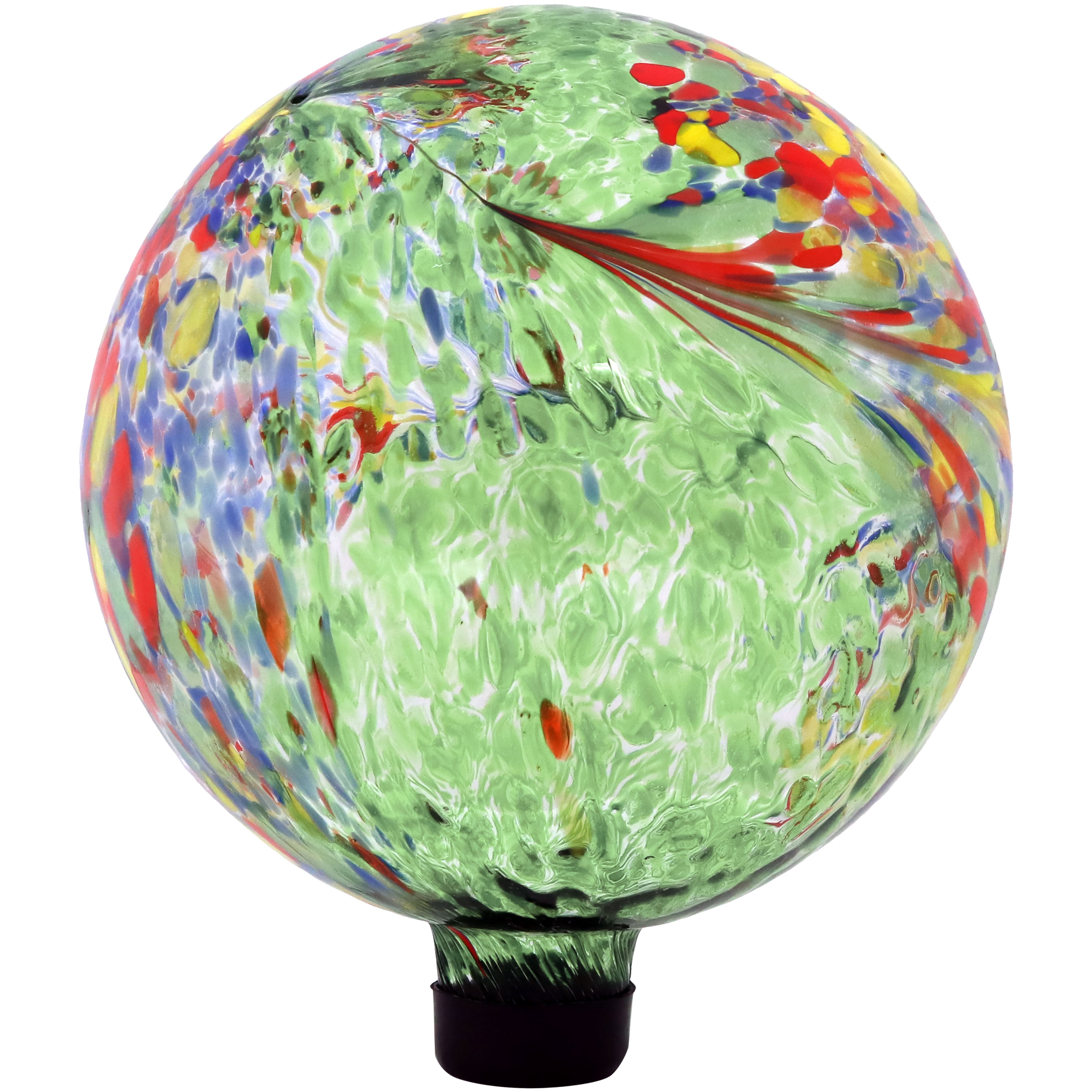 Sunnydaze Green Artistic Glass Gazing Ball Globe - 10-Inch