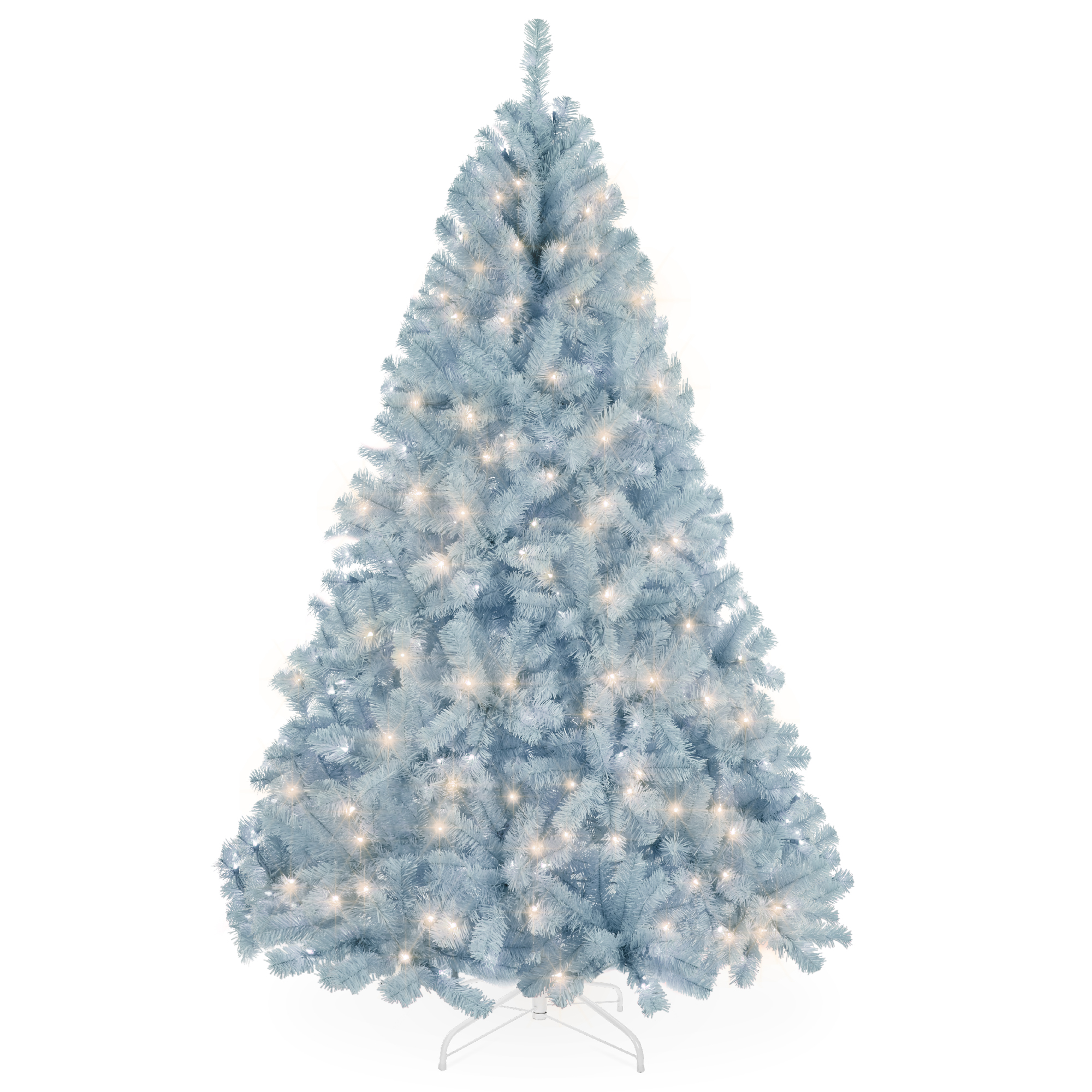 9ft Pre-Lit Ice Blue Christmas Tree, Artificial Holiday Decoration w/ 900 Lights - Best Choice Products Online