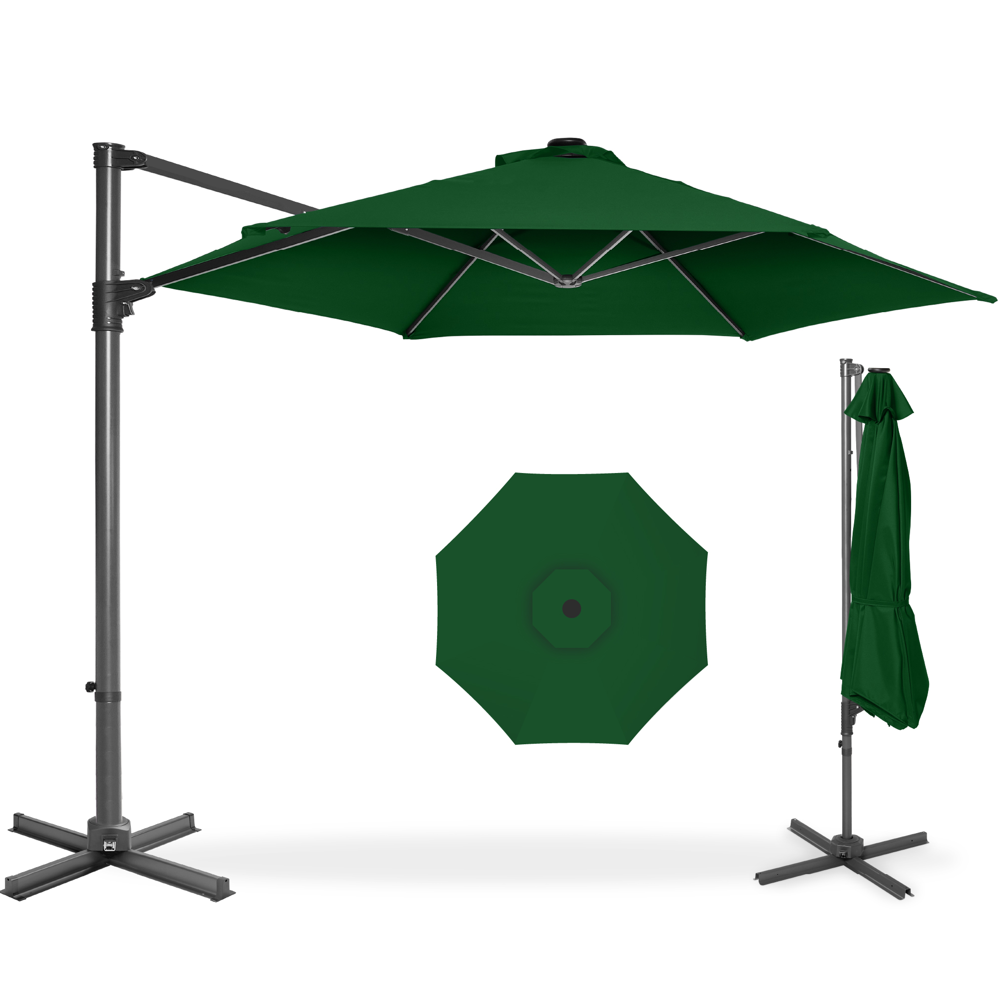 Best Choice Products 10ft 360 Rotating Cantilever Offset Hanging Patio Umbrella - Green