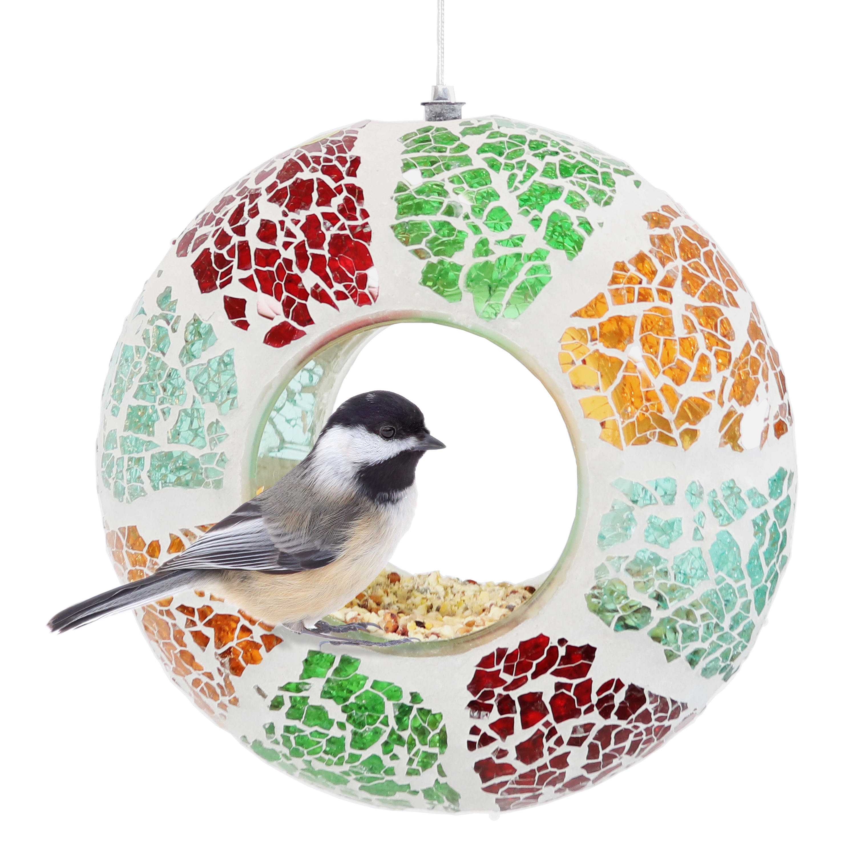 Sunnydaze Summer Mosaic Fly-Through Bird Feeder