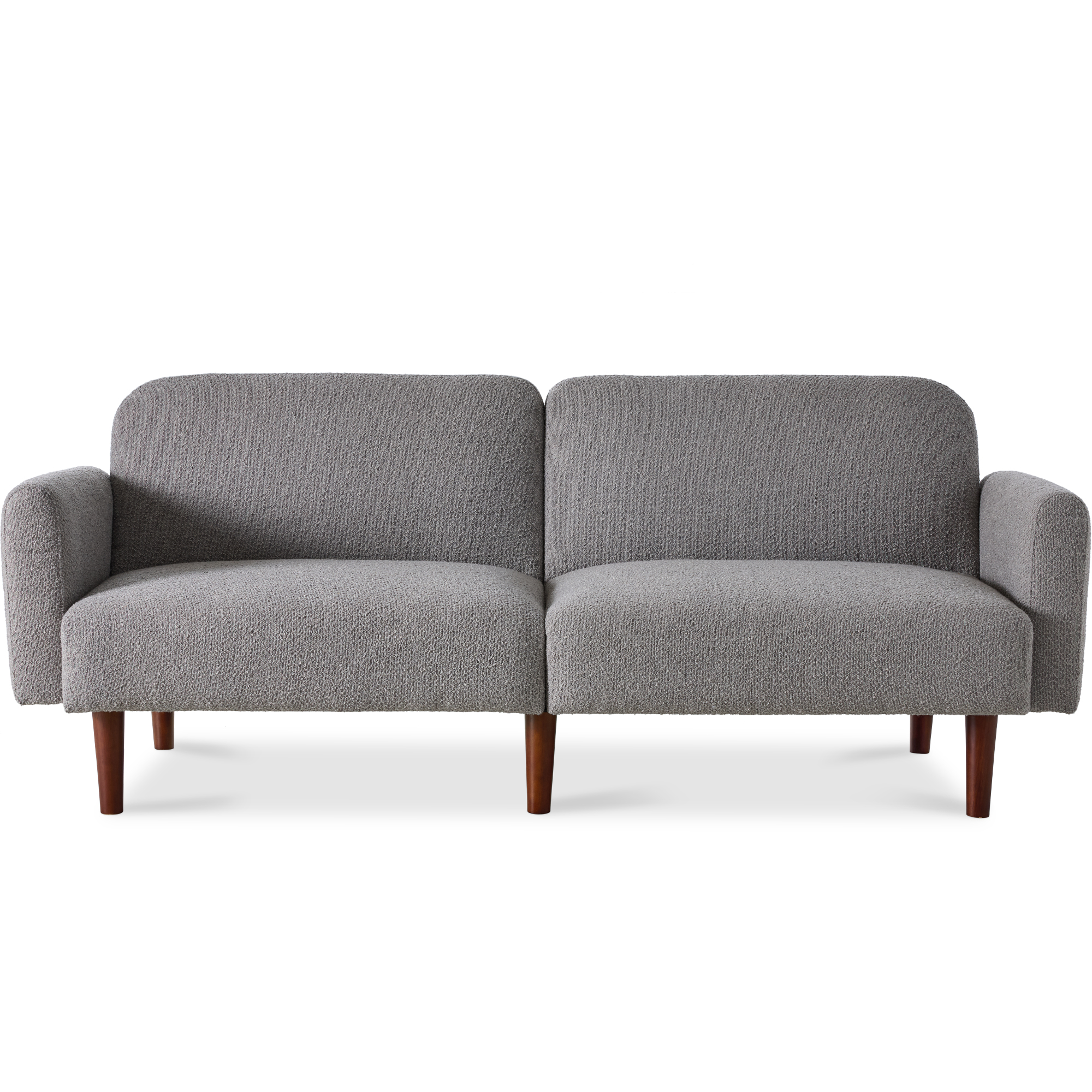 Curved Convertible Futon, Boucle Fabric Split-Back Sleeper Bed - Storm Gray - Best Choice Products Online