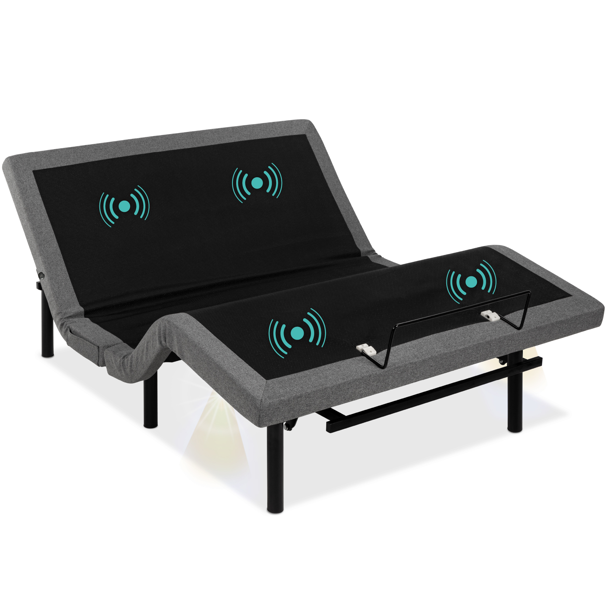 Full Adjustable Bed Base w/ Massage, Remote Control, USB Ports, For Stress Management - Best Choice Products Online