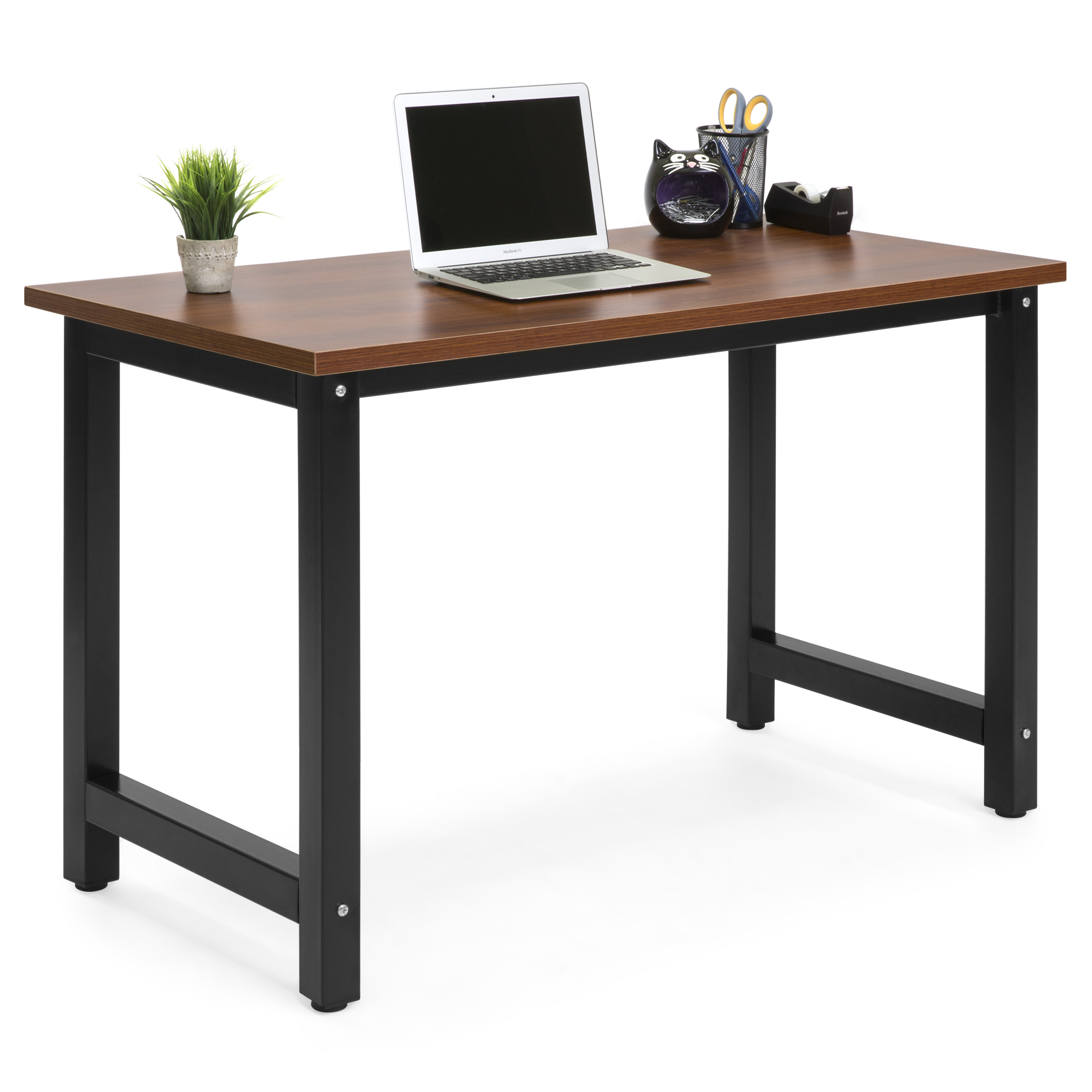 Best Choice Products Large Modern Computer Table Writing Desk Workstation for Home and Offce - Brown/Black