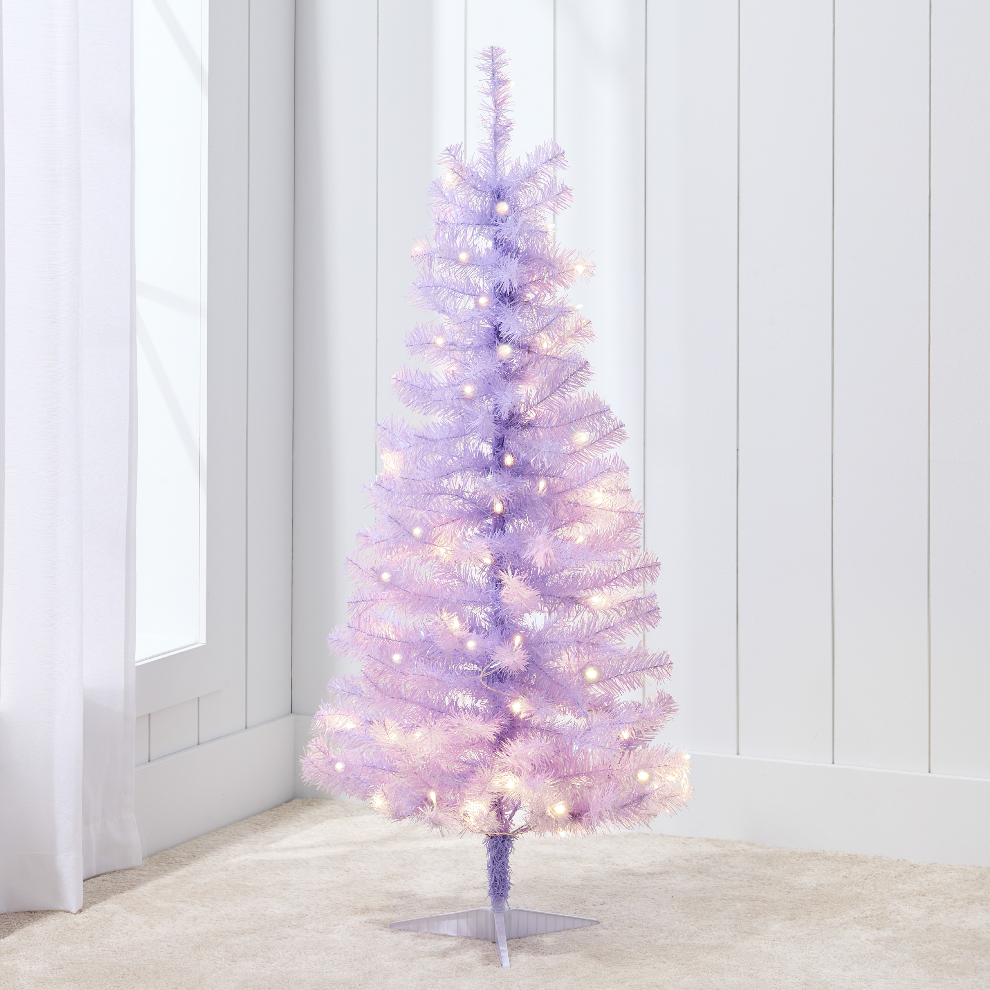 4ft Pre-Lit Lavender Christmas Tree, Artificial Tree Holiday Decor w/ LED Lights - Best Choice Products Online