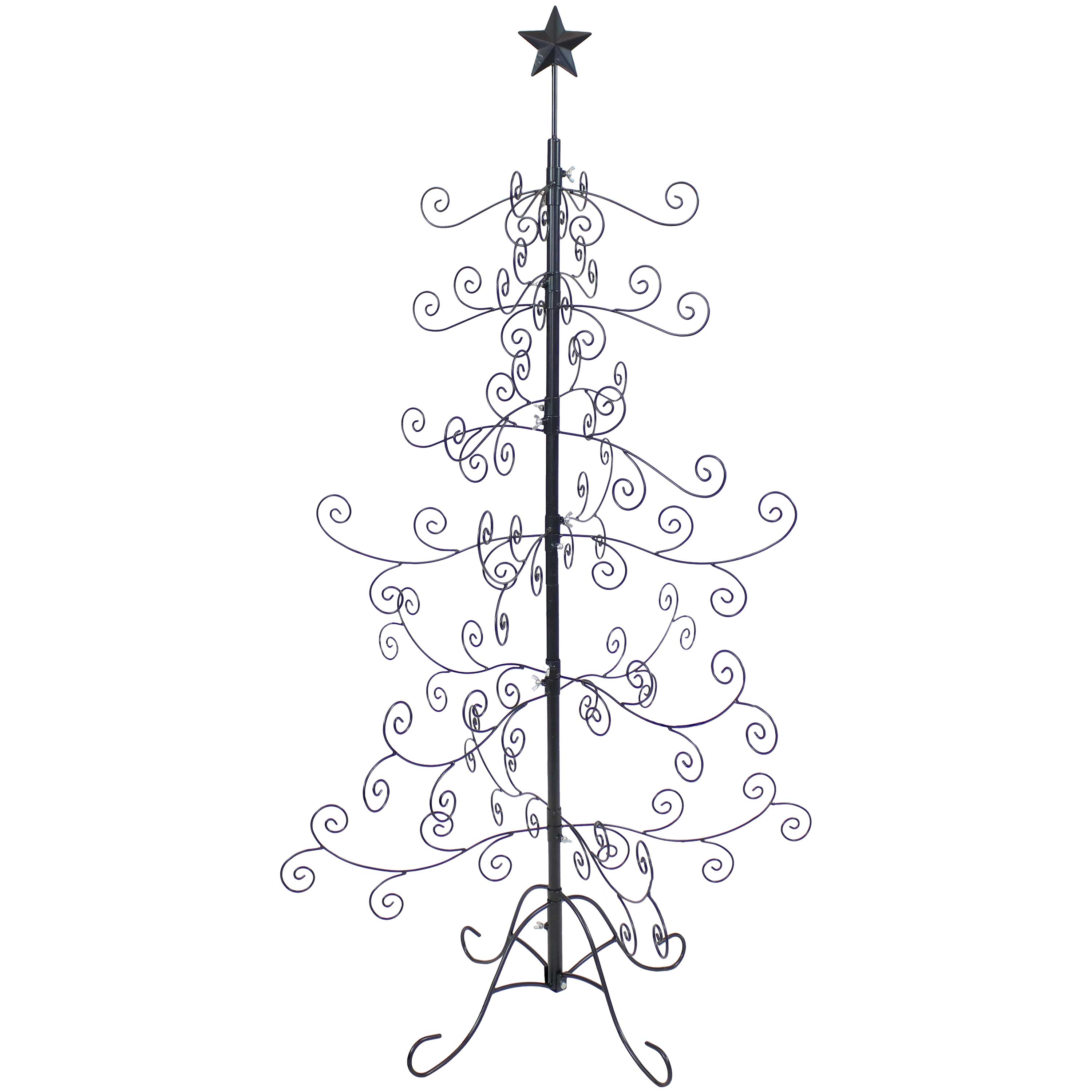 Sunnydaze Noelle Black Metal Christmas Ornament Tree - 60 Inch