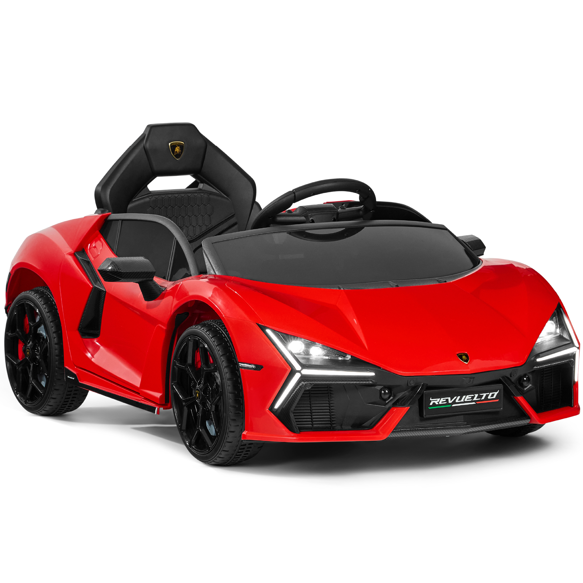 Kids 12V Ride-On Car Officially Licensed Lamborghini Revuelto w/ Remote, LED Lights - Red - Best Choice Products Online