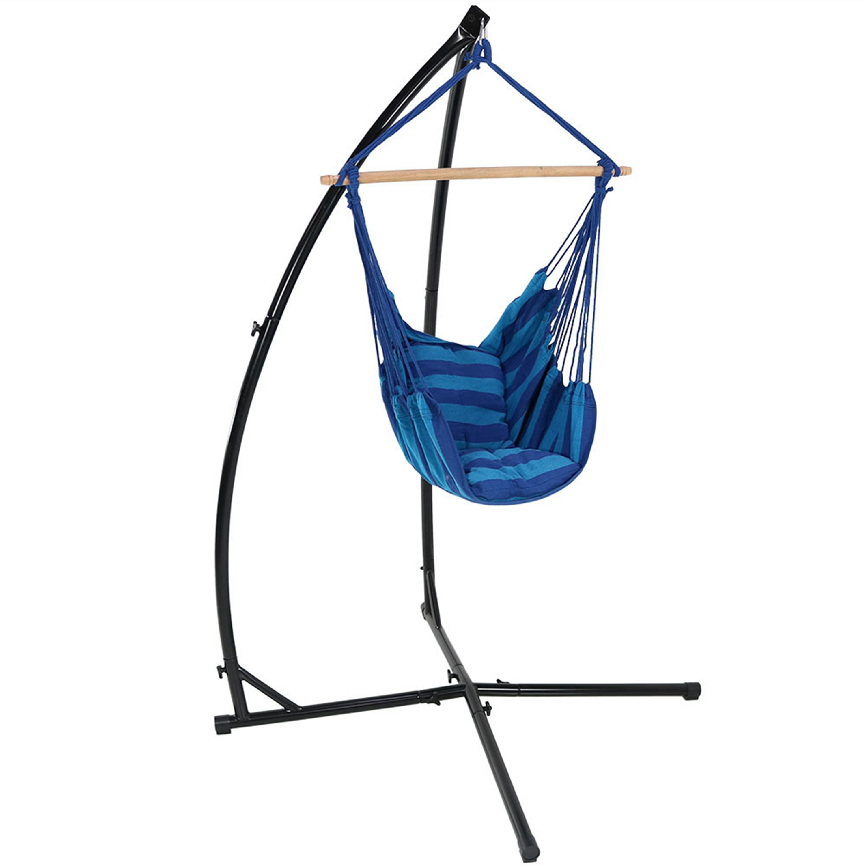 Sunnydaze Hanging Hammock Chair Swing and X-Stand Set, Outdoor Use, Max Weight: 250 pounds, Oasis