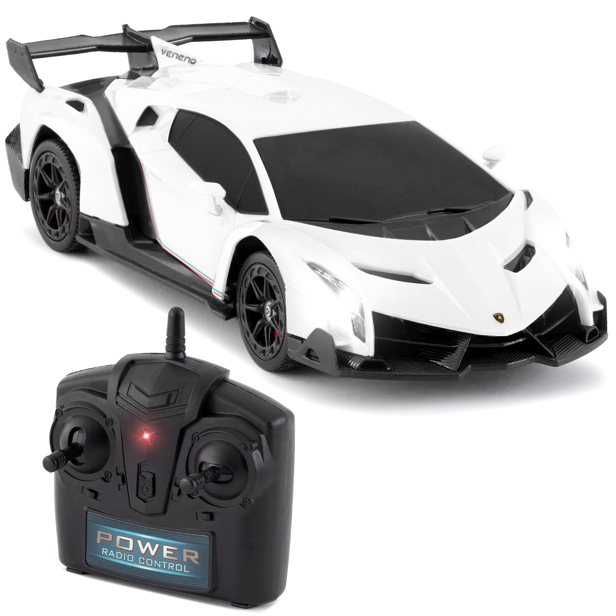 Officially Licensed RC Lamborghini Veneno Sport Racing Car w/ 2.4GHz Remote Control - White - Best Choice Products Online