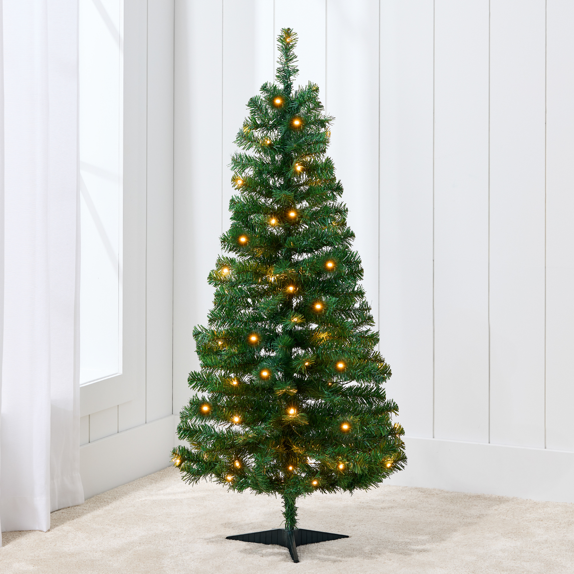 4ft Pre-Lit Green Spruce Christmas Tree, Artificial Tree Holiday Decor w/ LED Lights - Best Choice Products Online
