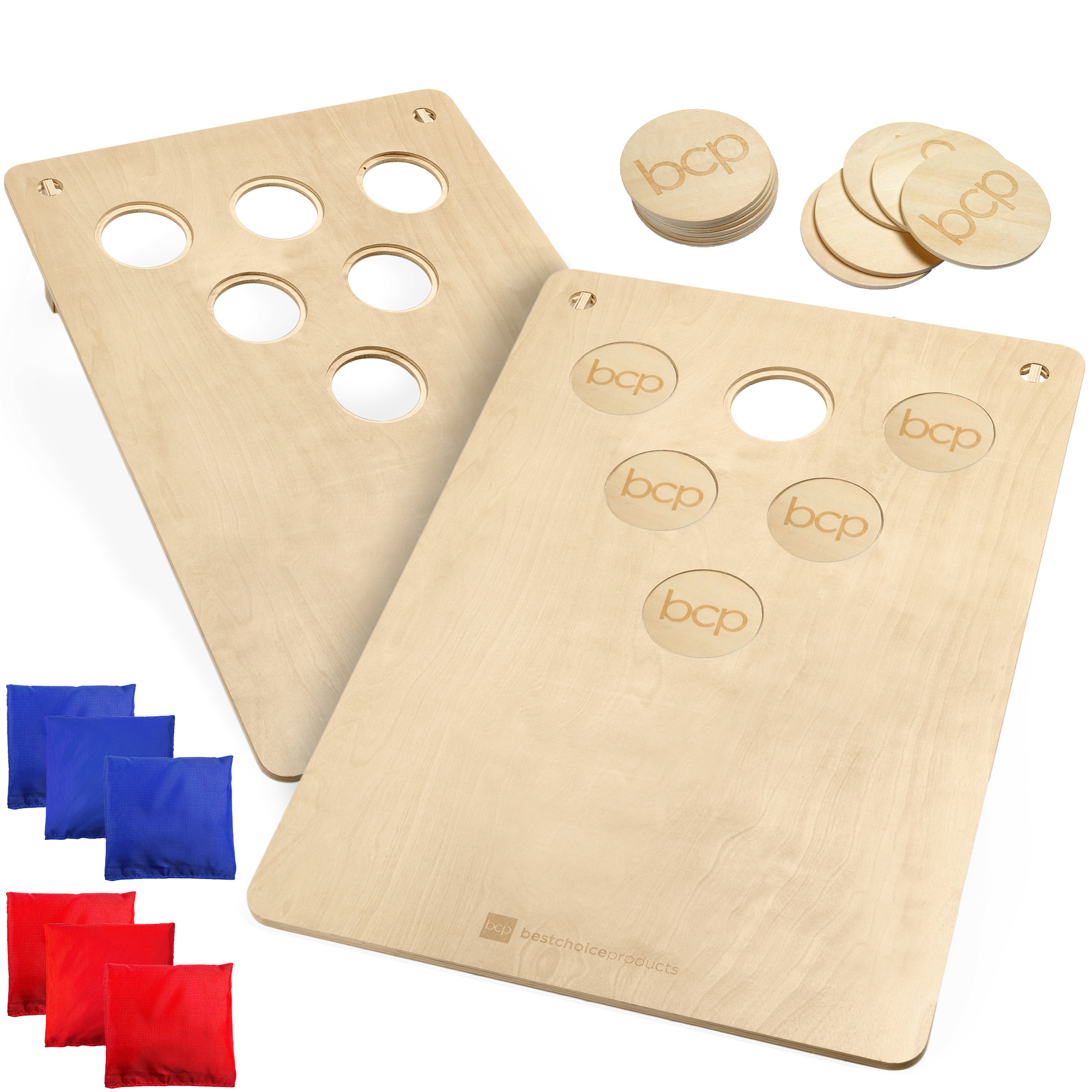 Cornhole & Beer Pong 2-In-1 Board Game Set, Portable Beanbag Toss w/ 2 Carrying Bags & 6 Bean Bags - Best Choice Products Online