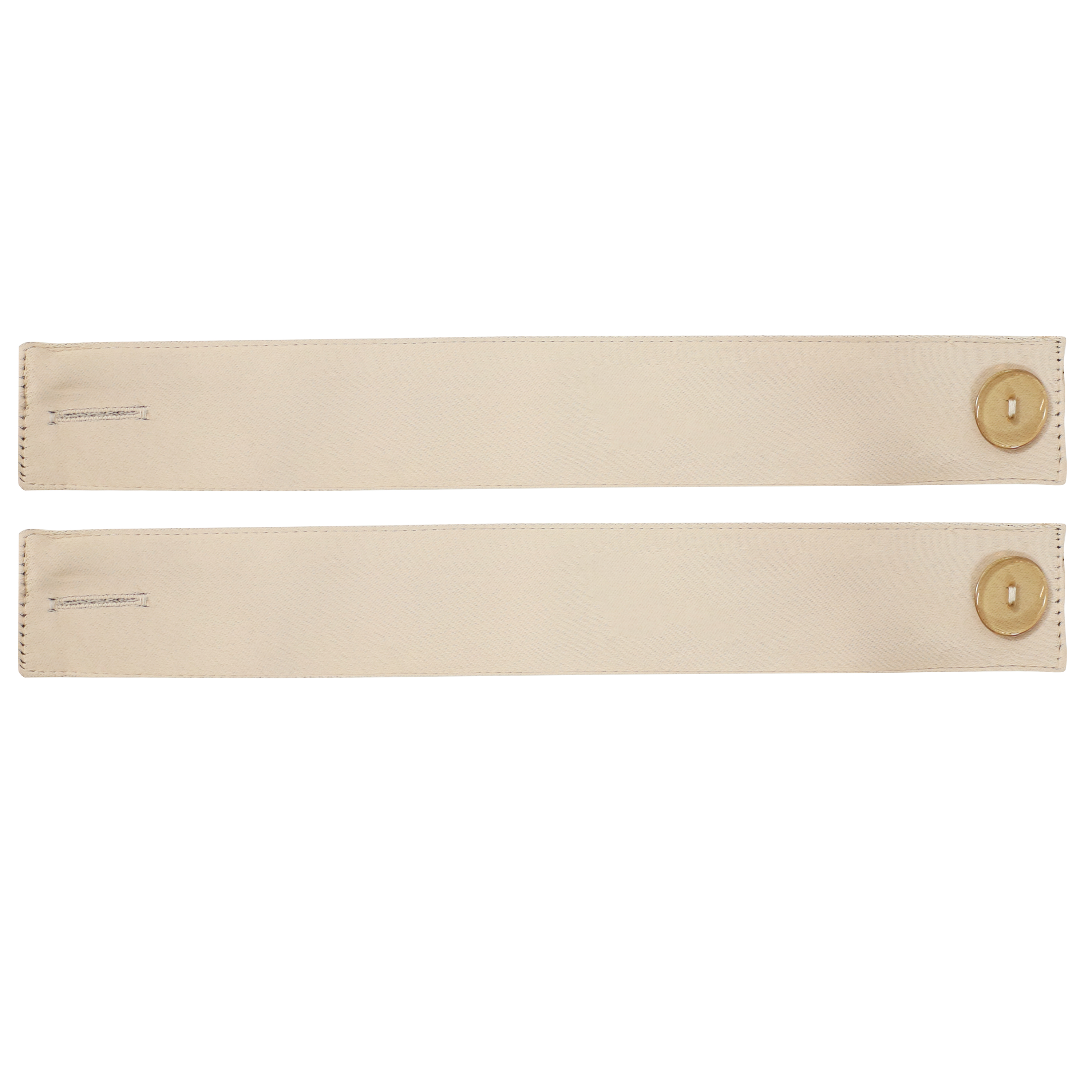 2 Blackout Fabric Curtain Tiebacks with Buttons - Beige