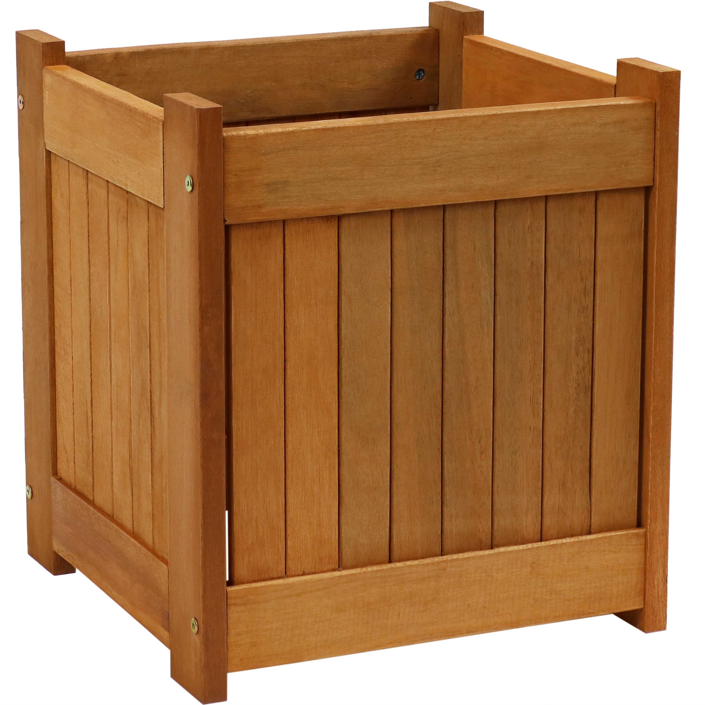 Sunnydaze Meranti Wood Outdoor Planter Box - 16-Inch - Single