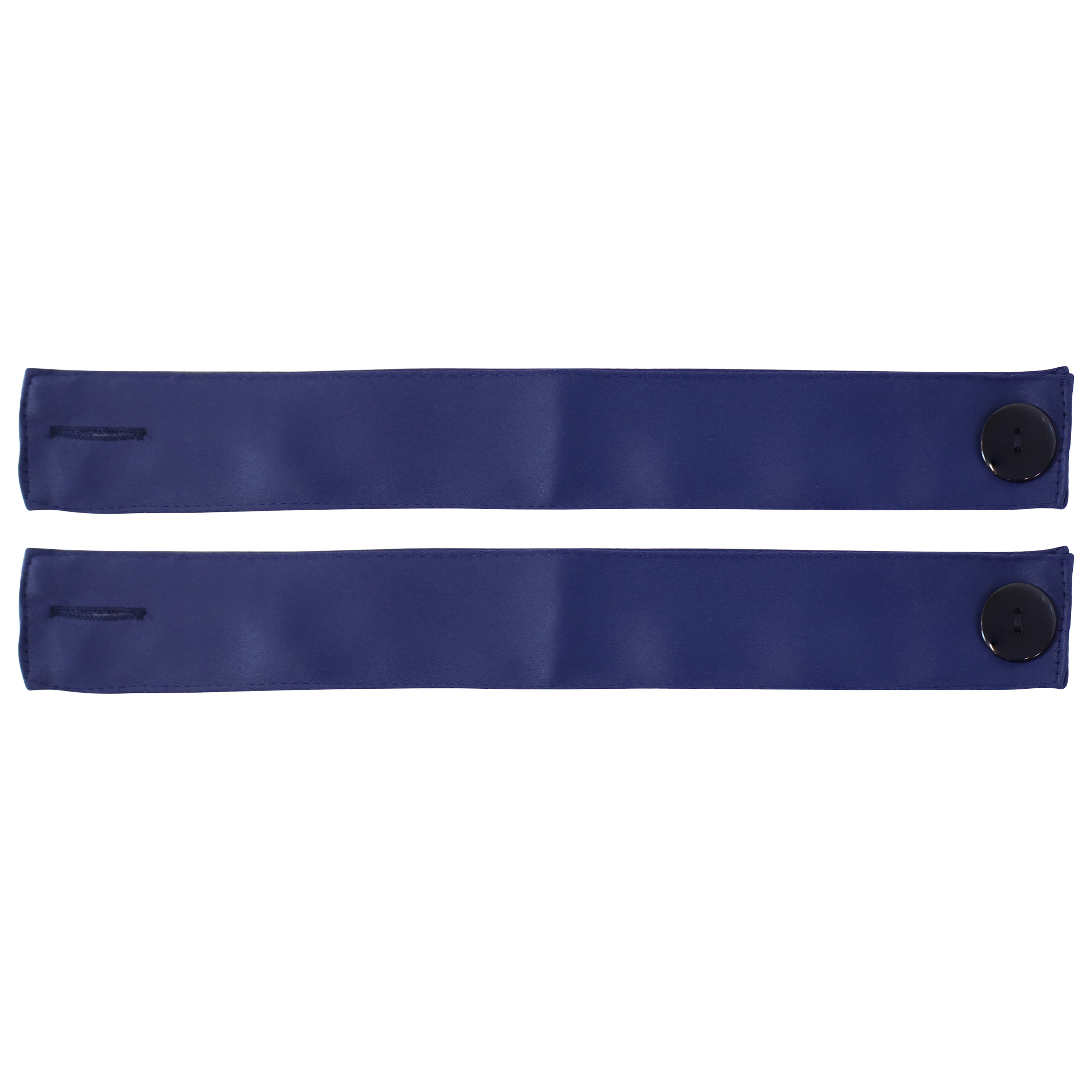 2 Blackout Fabric Curtain Tiebacks with Buttons - Blue