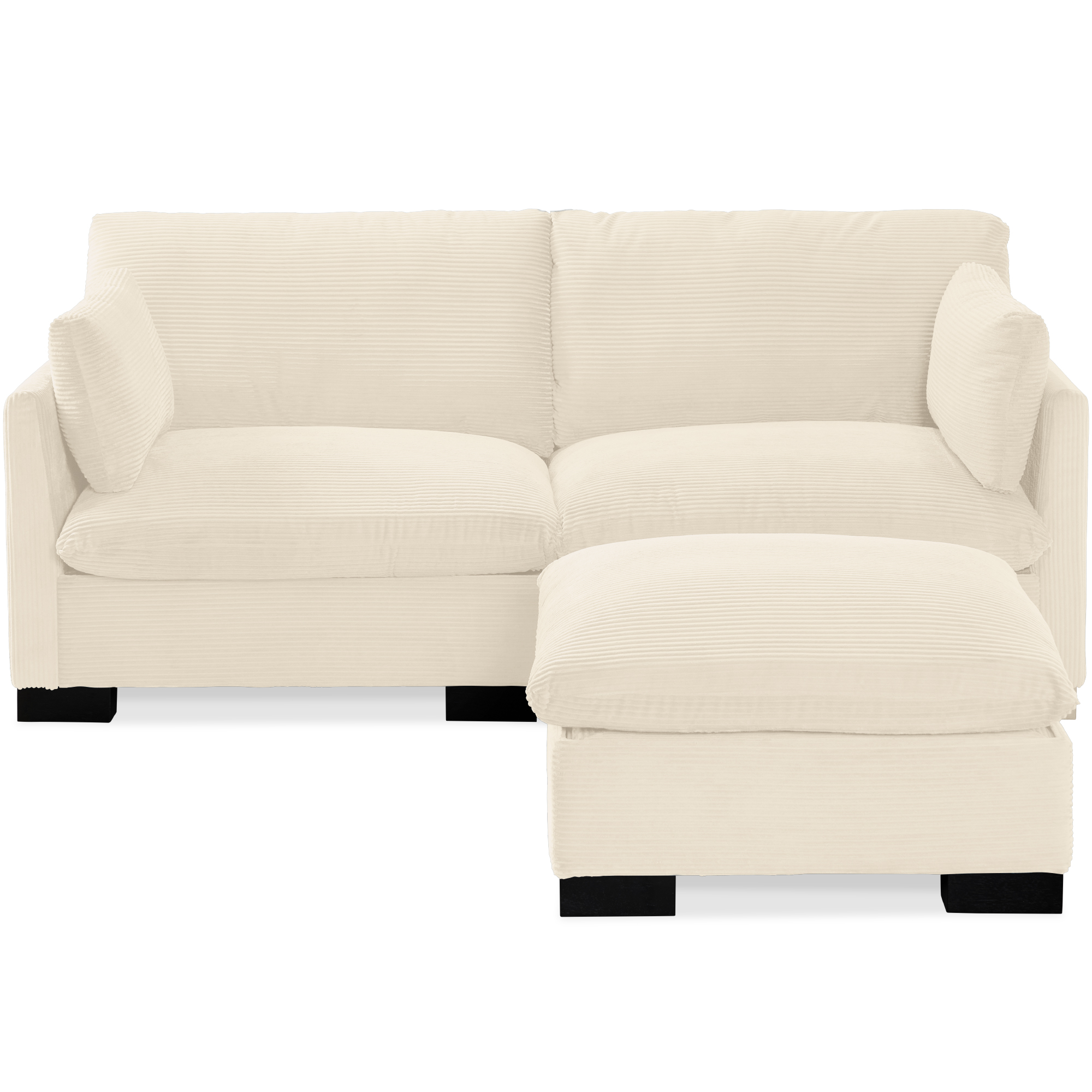 82in Modular Sectional Pillowtop Sofa w/ Ottoman & Storage - Beige - Best Choice Products Online