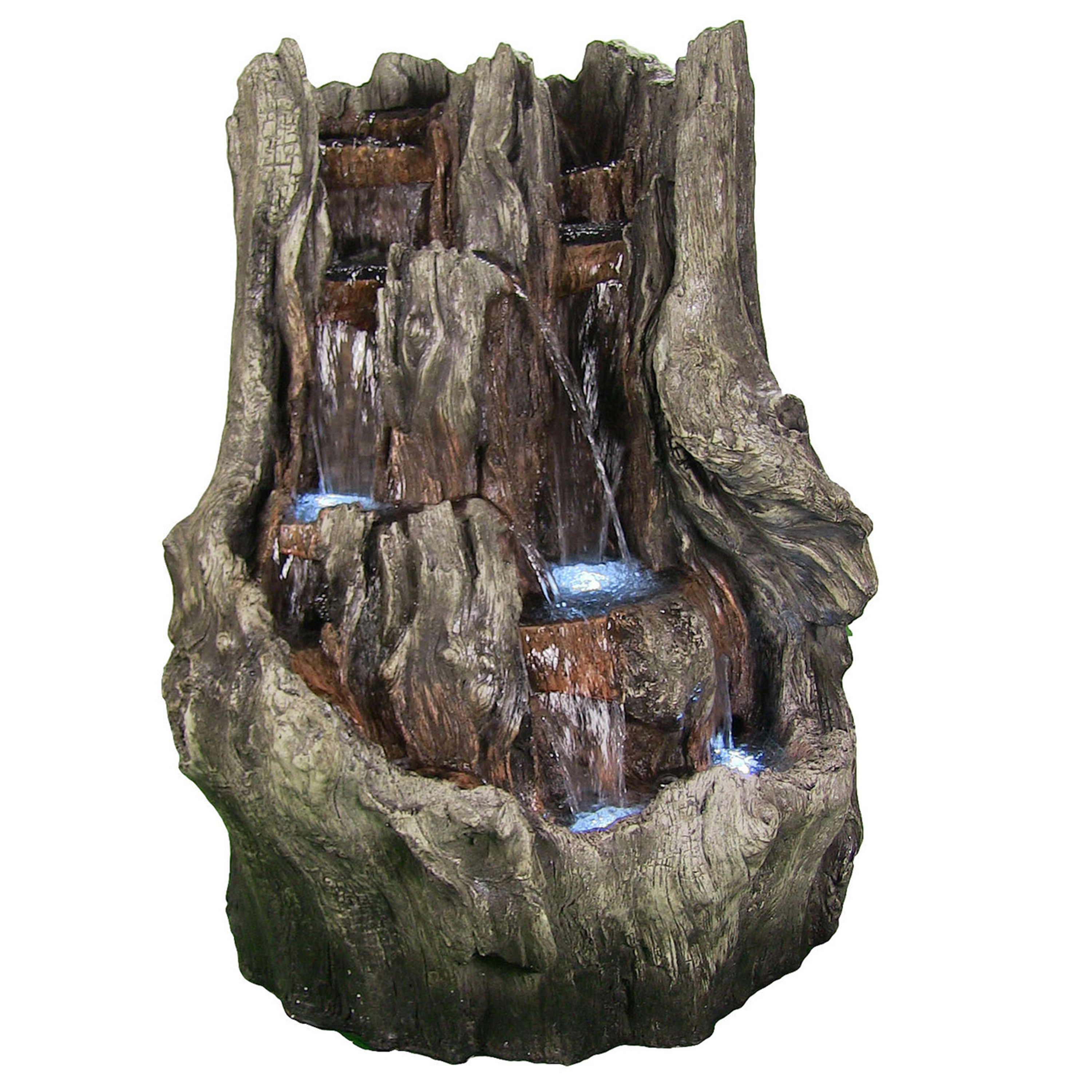 Sunnydaze Cascading Mountain Falls Water Fountain & Lights - 53-Inch